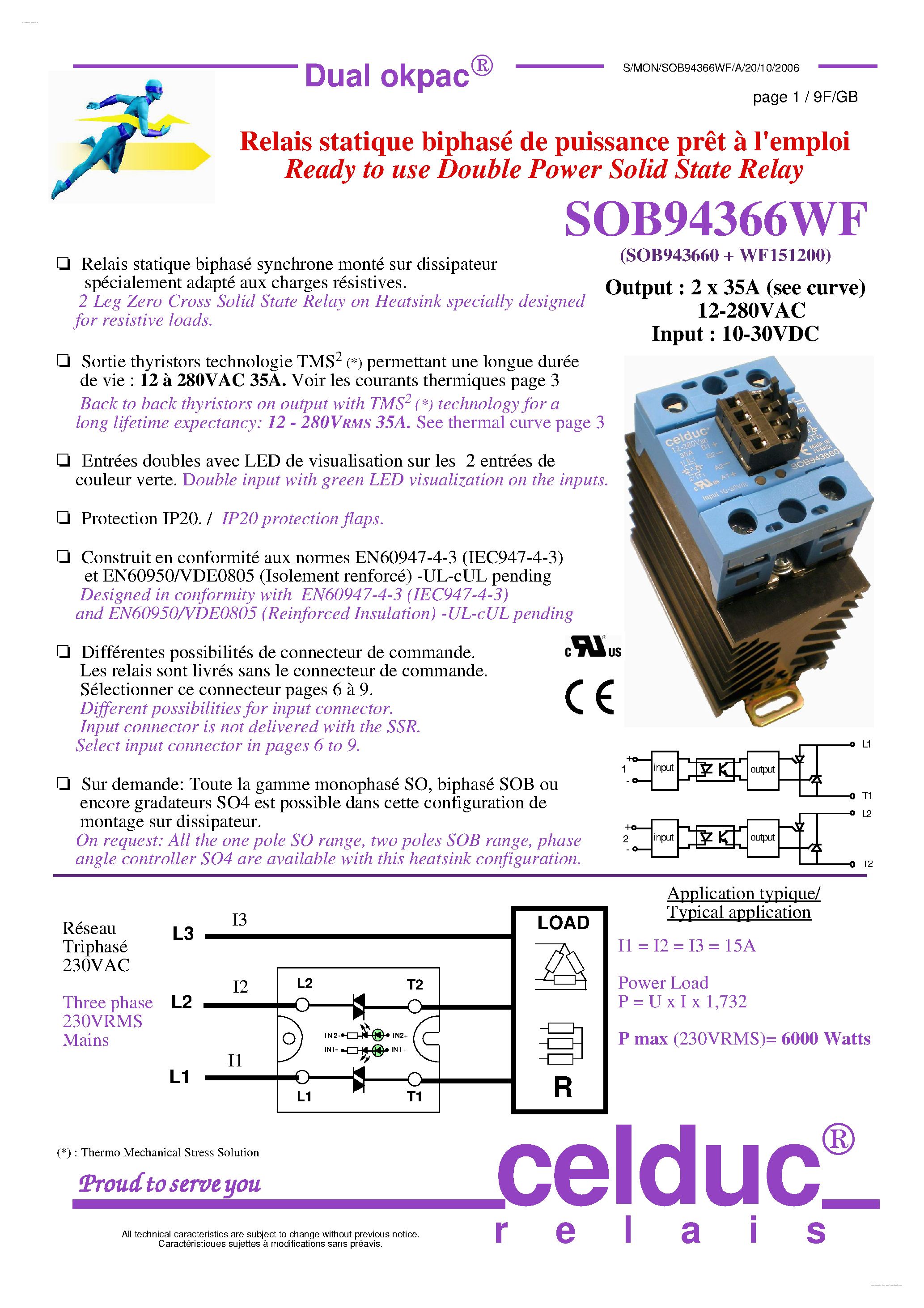 Datasheet SOB94366WF page 1 Datasheet SOB94366WF - Solid State Relay page 1