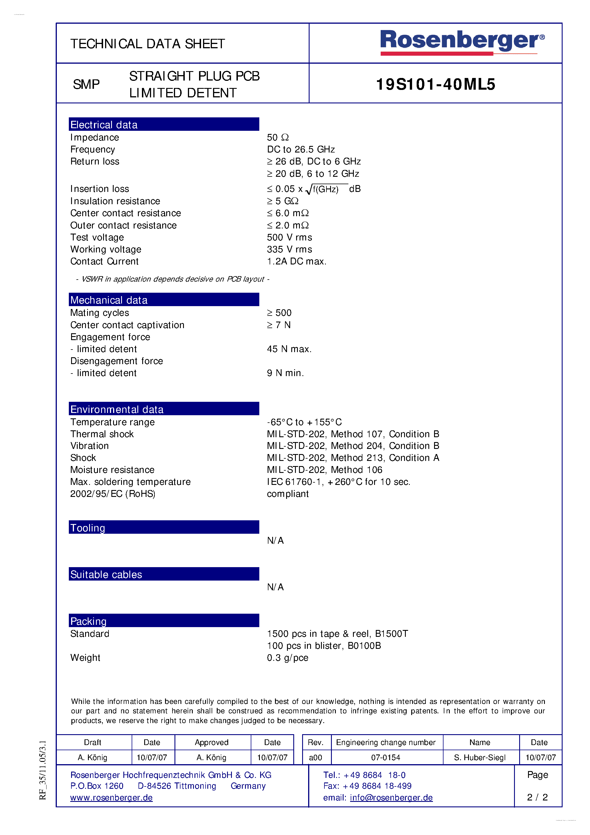 Datasheet 19S101-40ML5 - SMP page 2