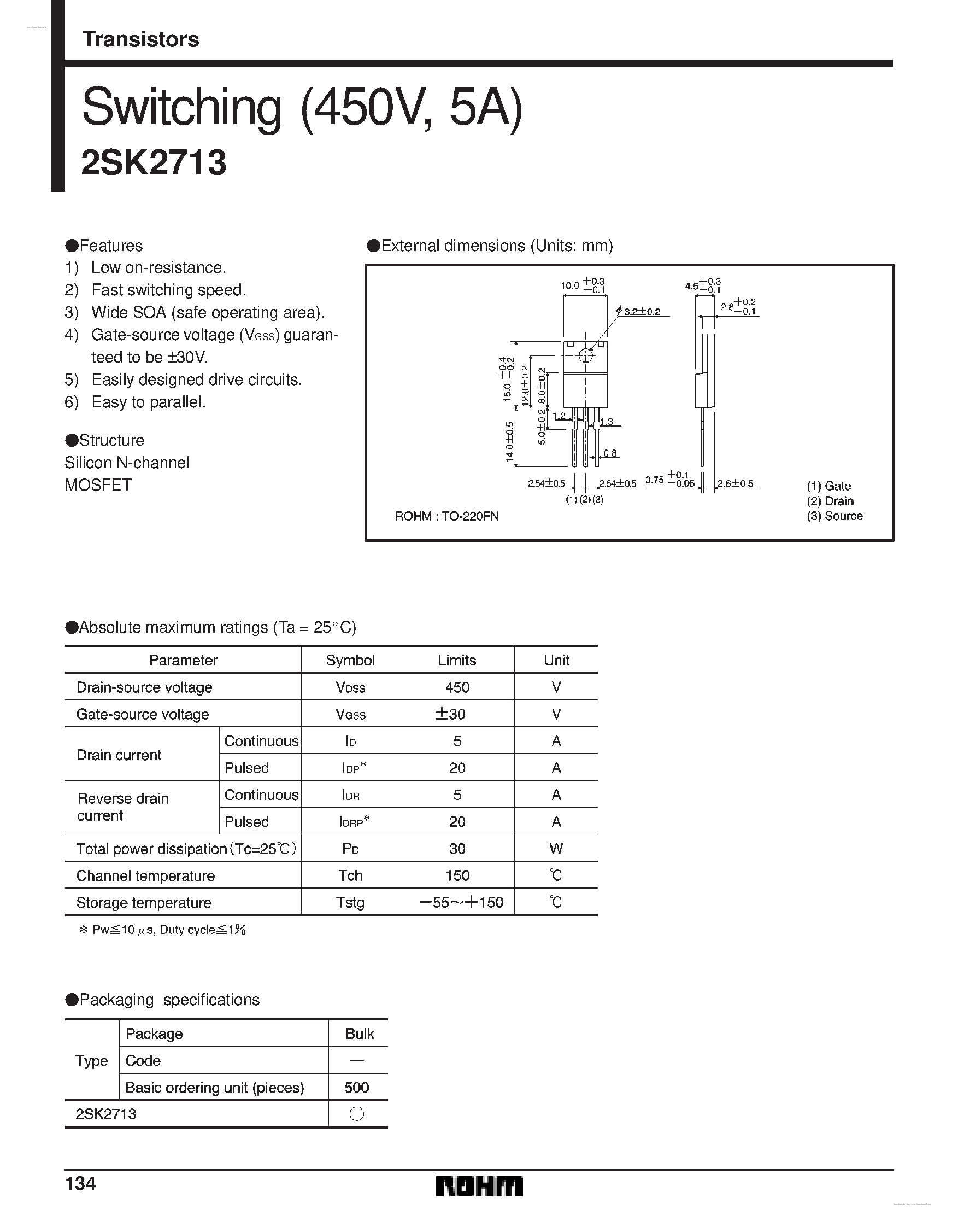 Datasheet 2SK2713 - Transistor page 1