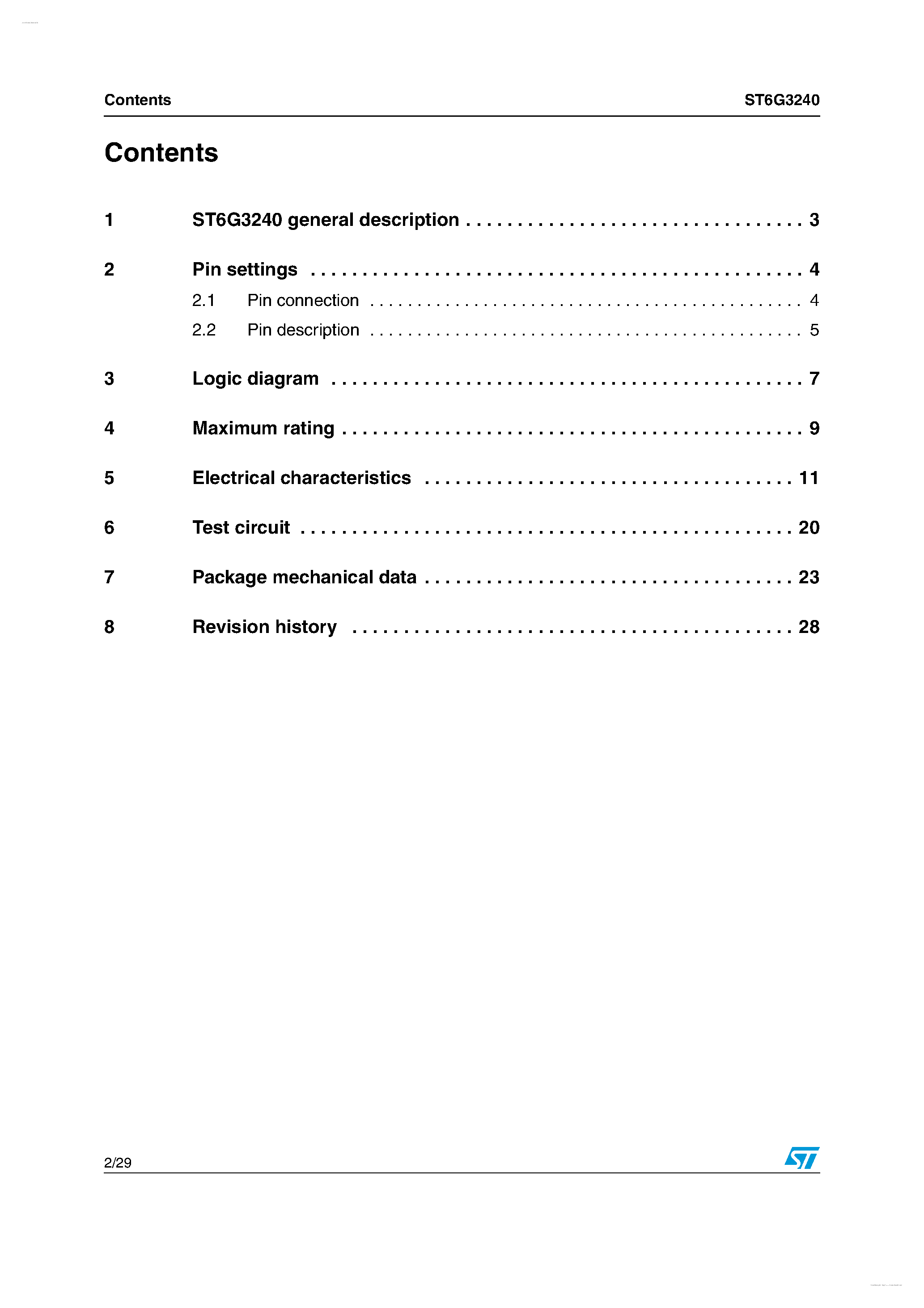 Даташит на микросхему ST6G3240 страница 2 Даташит ST6G3240 - Dual supply level translator страница 2