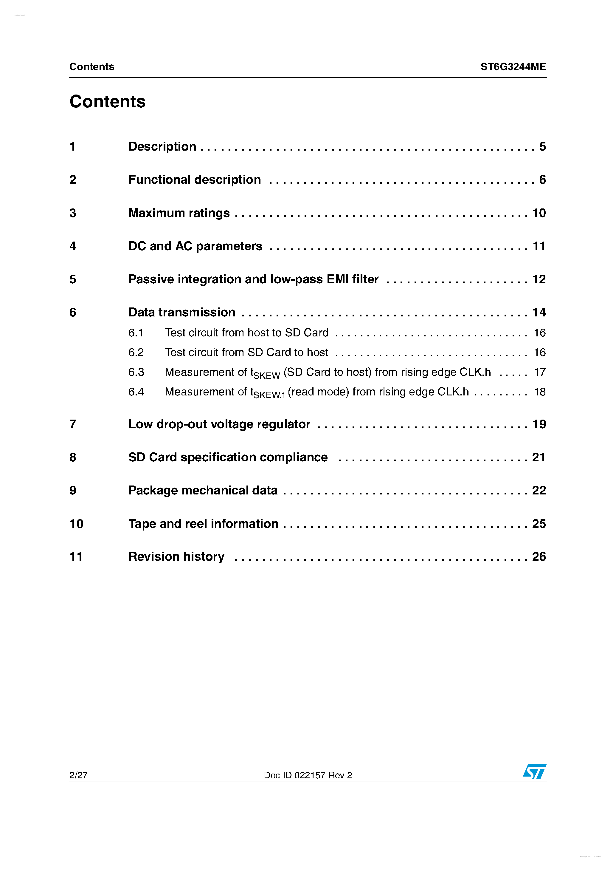 Даташит на микросхему ST6G3244ME страница 2 Даташит ST6G3244ME - Level translator страница 2
