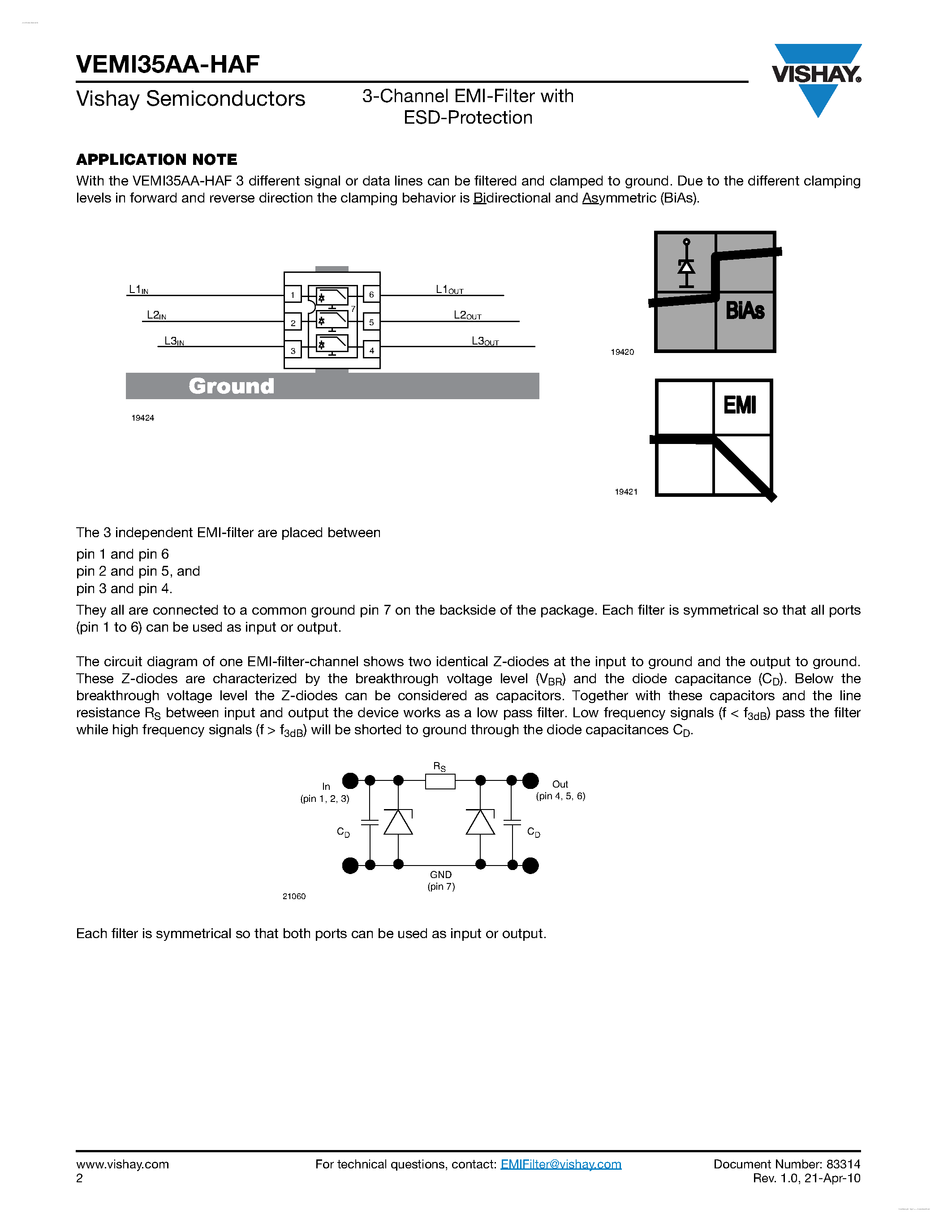 Datasheet VEMI35AA-HAF - 3-Channel EMI-Filter page 2