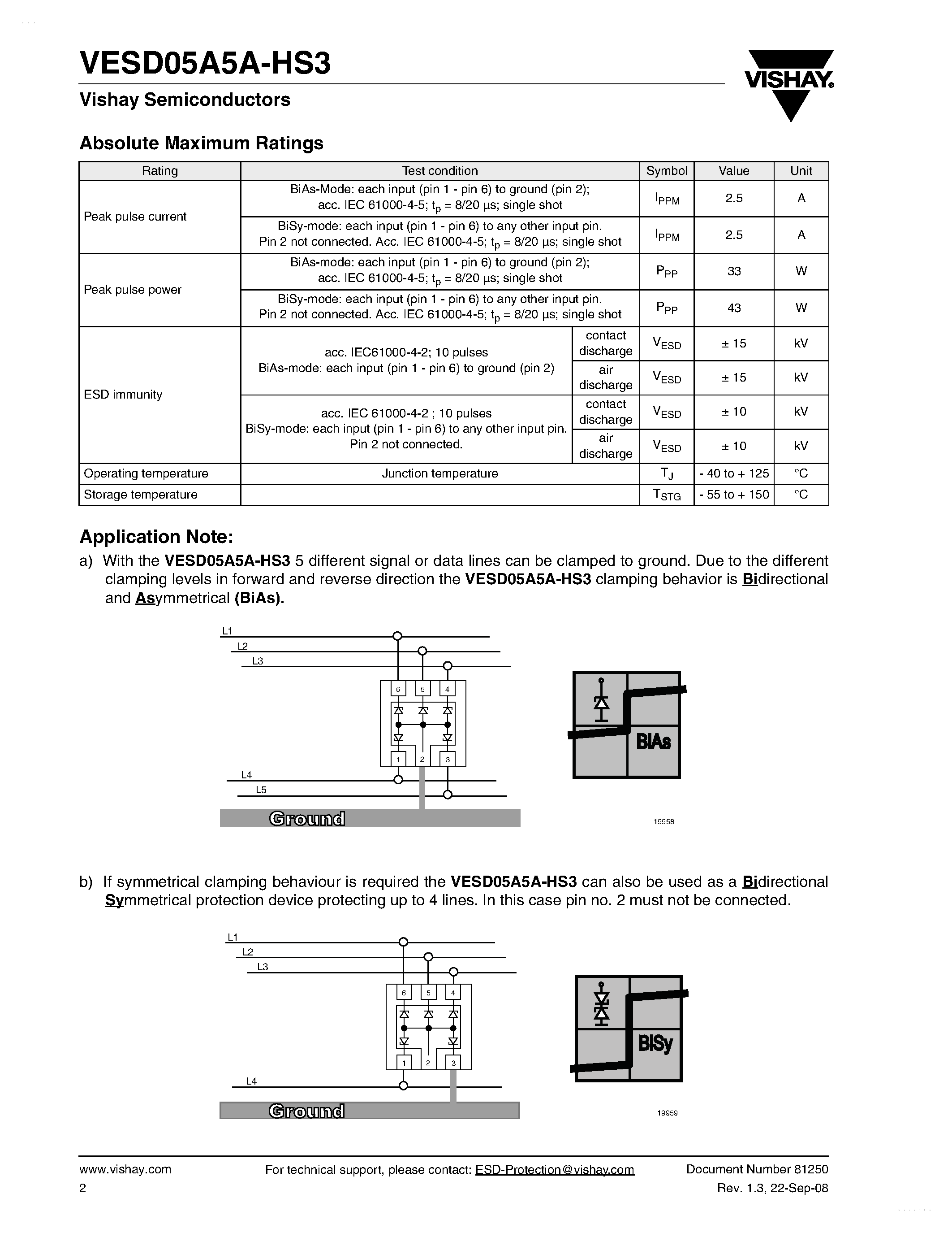 Datasheet VESD05A5A-HS3 - 5-Line ESD-Protection Diode Array page 2