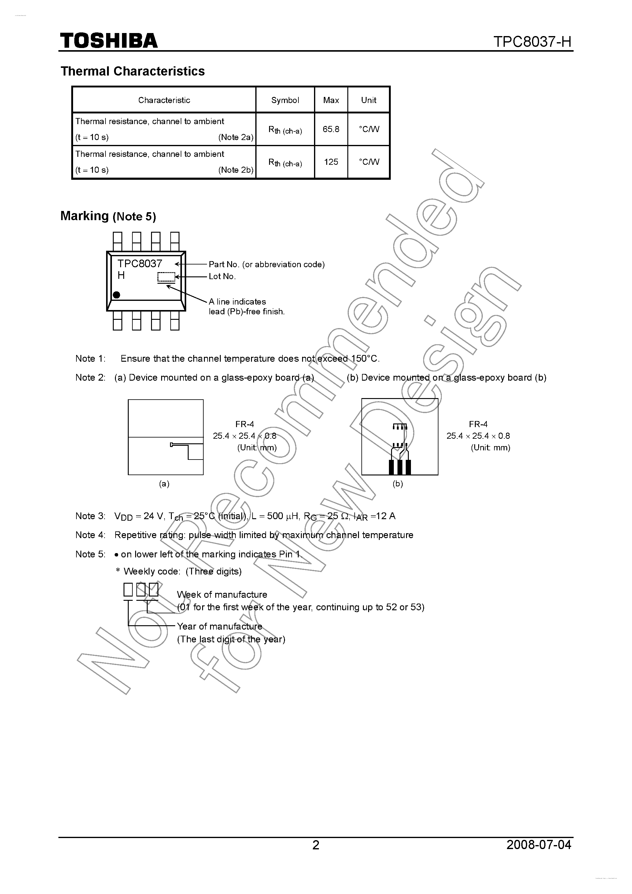 Datasheet TPC8037-H page 2 Datasheet TPC8037-H - Silicon N-Channel MOS Type page 2