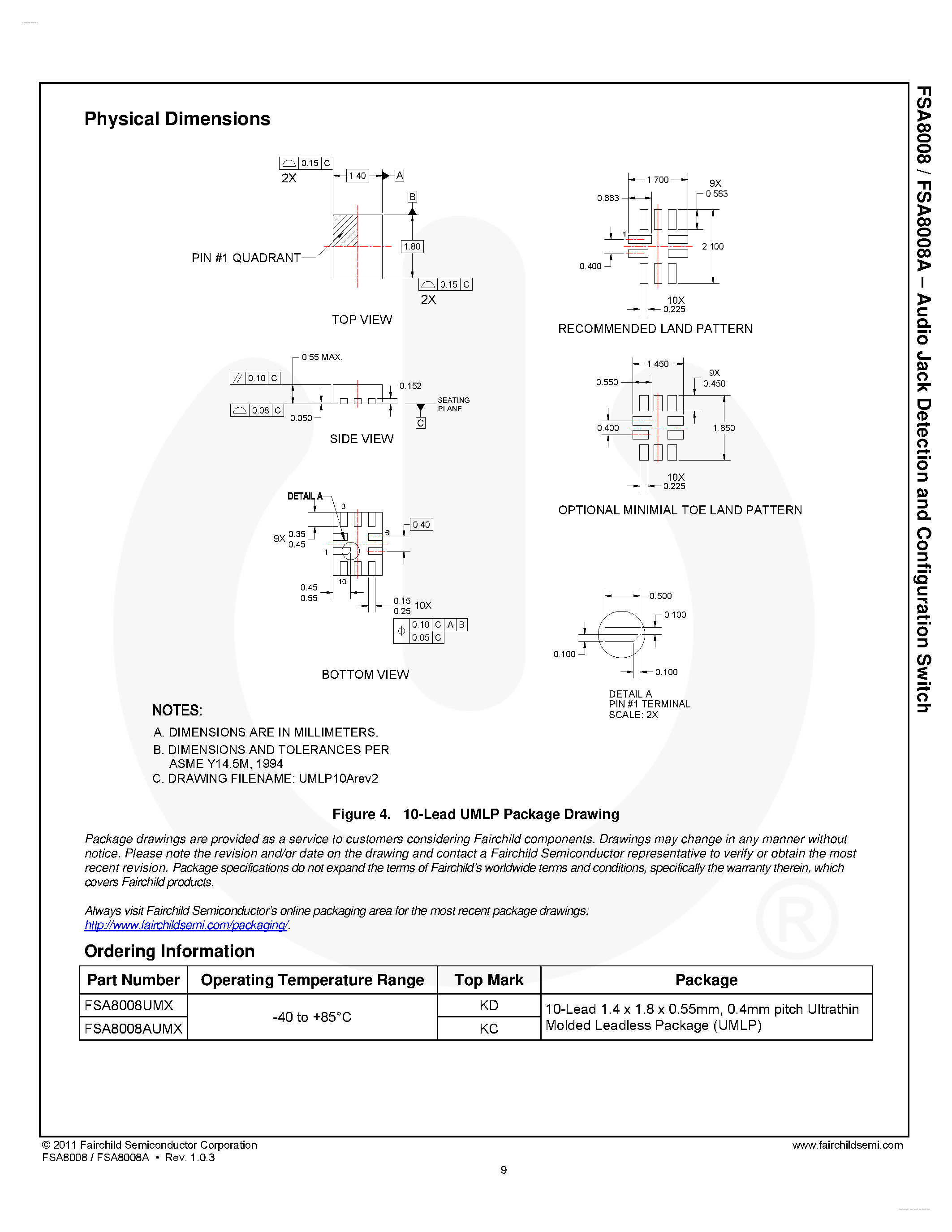 Даташит на микросхему FSA8008 страница 2 Даташит FSA8008 - Audio Jack Detection and Configuration Switch страница 2