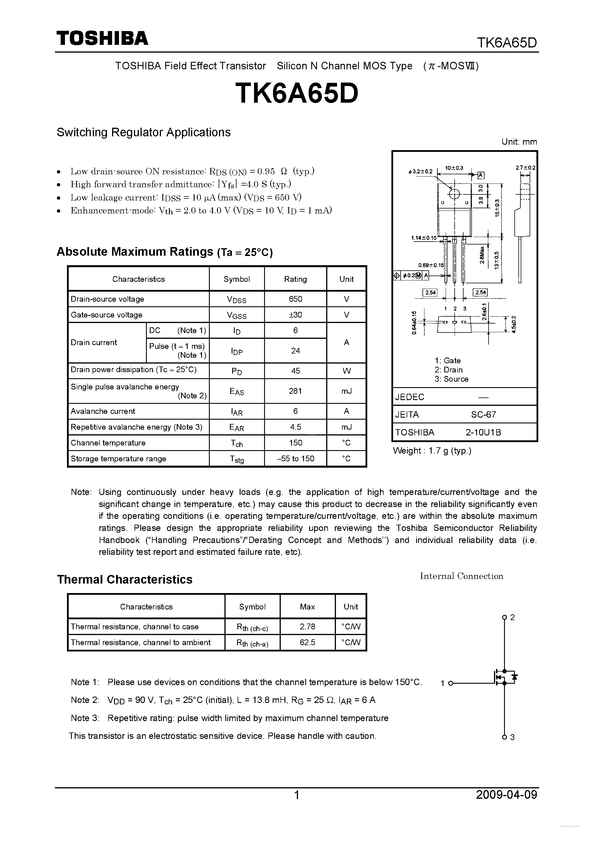 Даташит K6A65D - страница 1