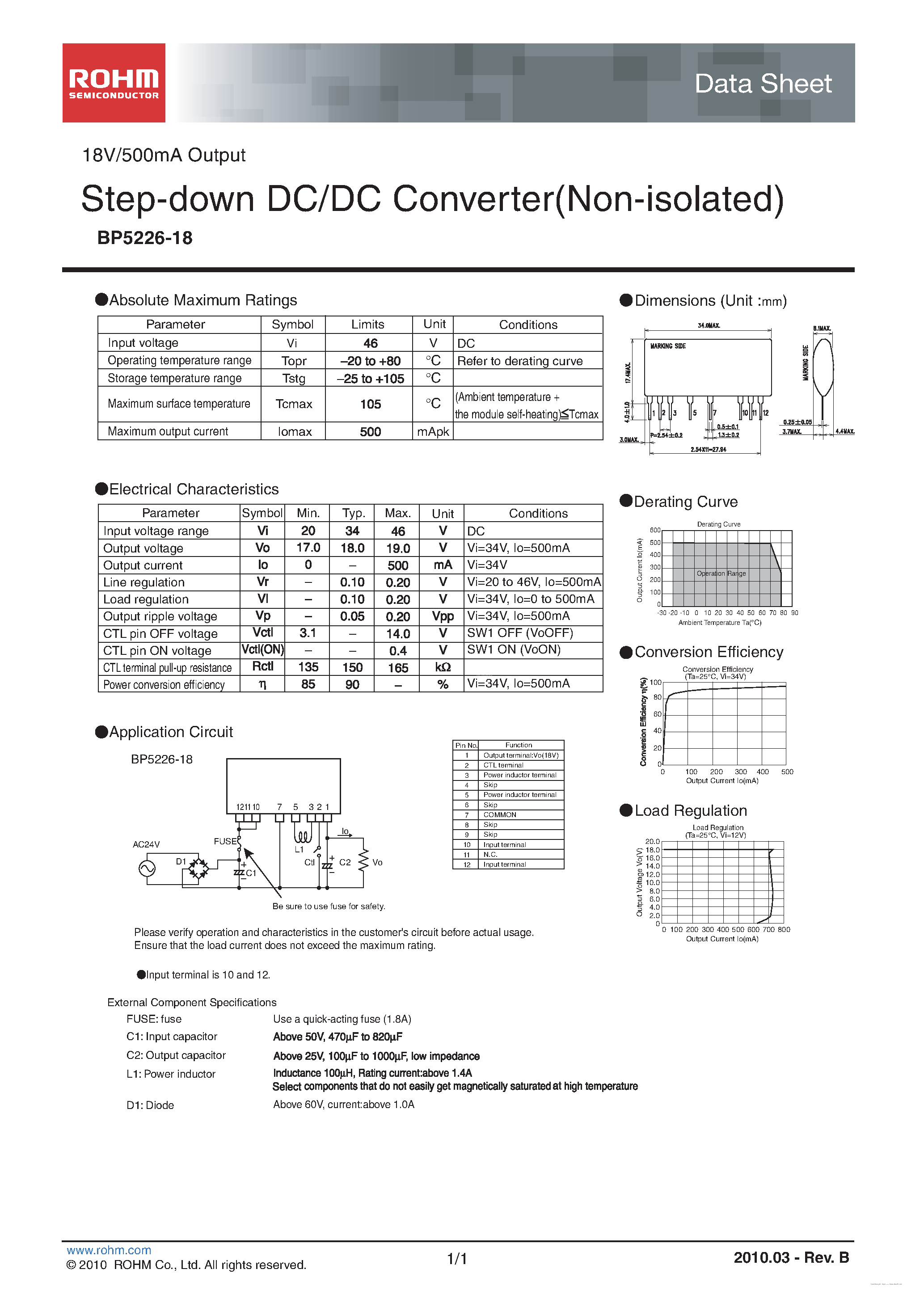 Даташит на микросхему BP5226-18 страница 1 Даташит BP5226-18 - Step-down DC/DC Converter страница 1