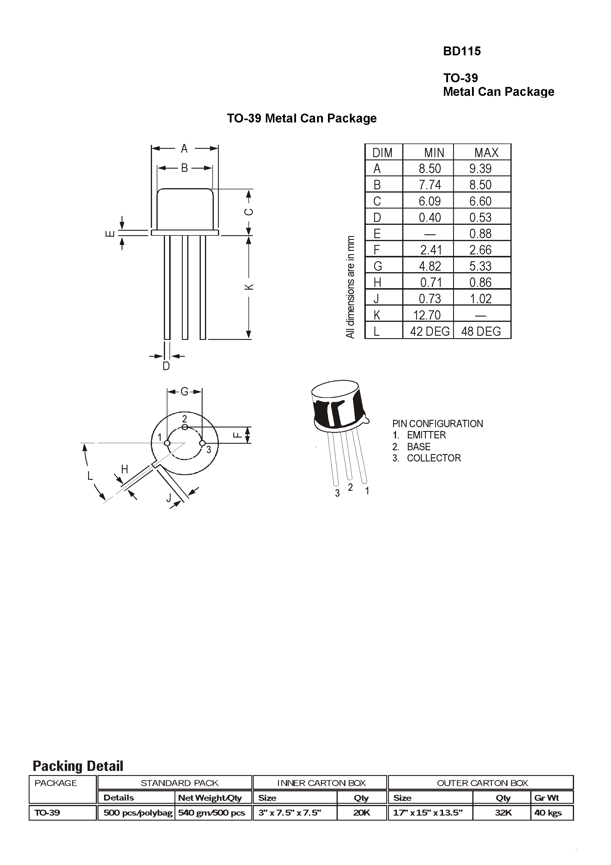 Datasheet BD115 page 2 Datasheet BD115 - NPN SILICON PLANAR HIGH VOLTAGE TRANSISTOR page 2