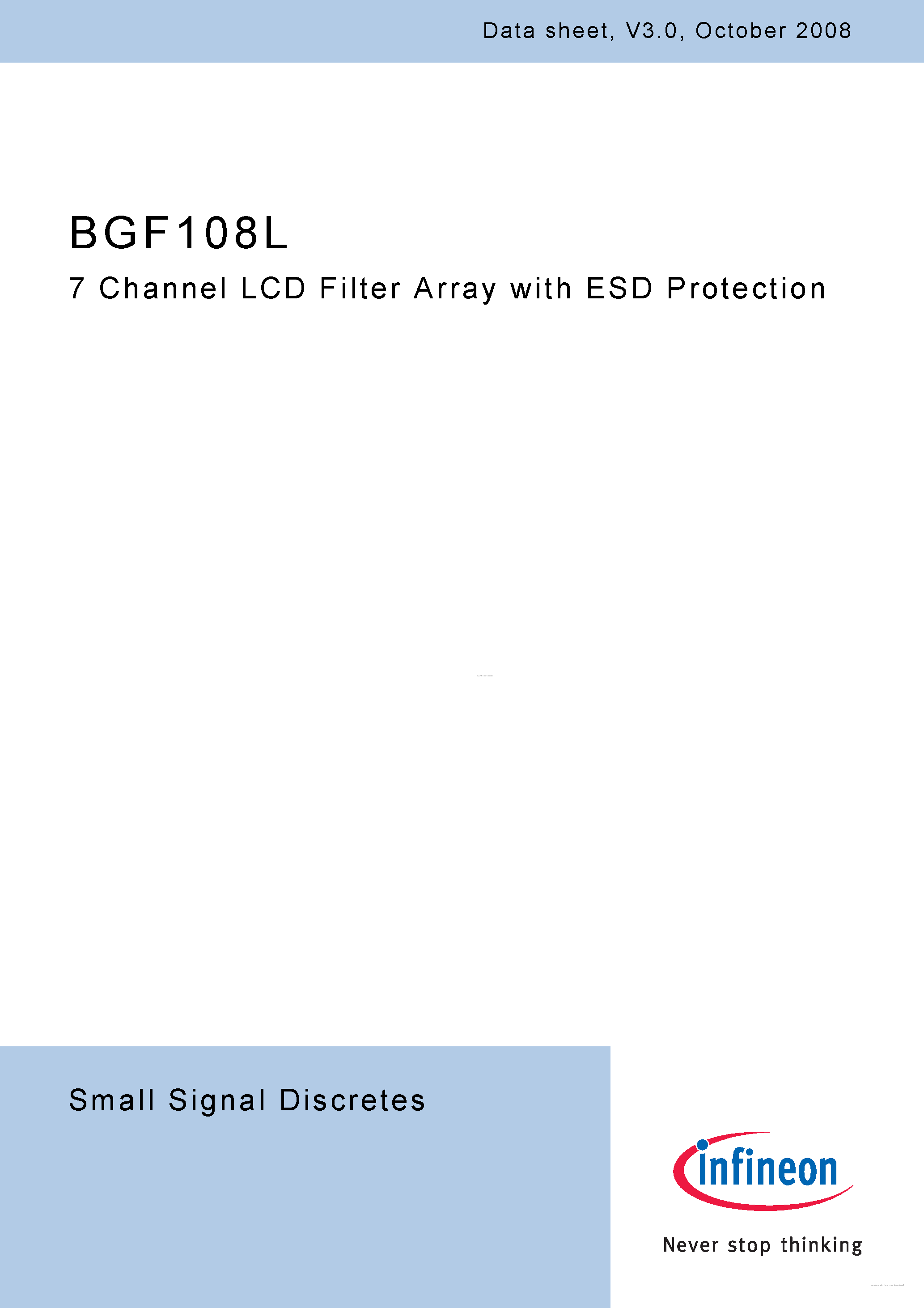 Datasheet BGF108L - 7 Channel LCD Filter Array page 1