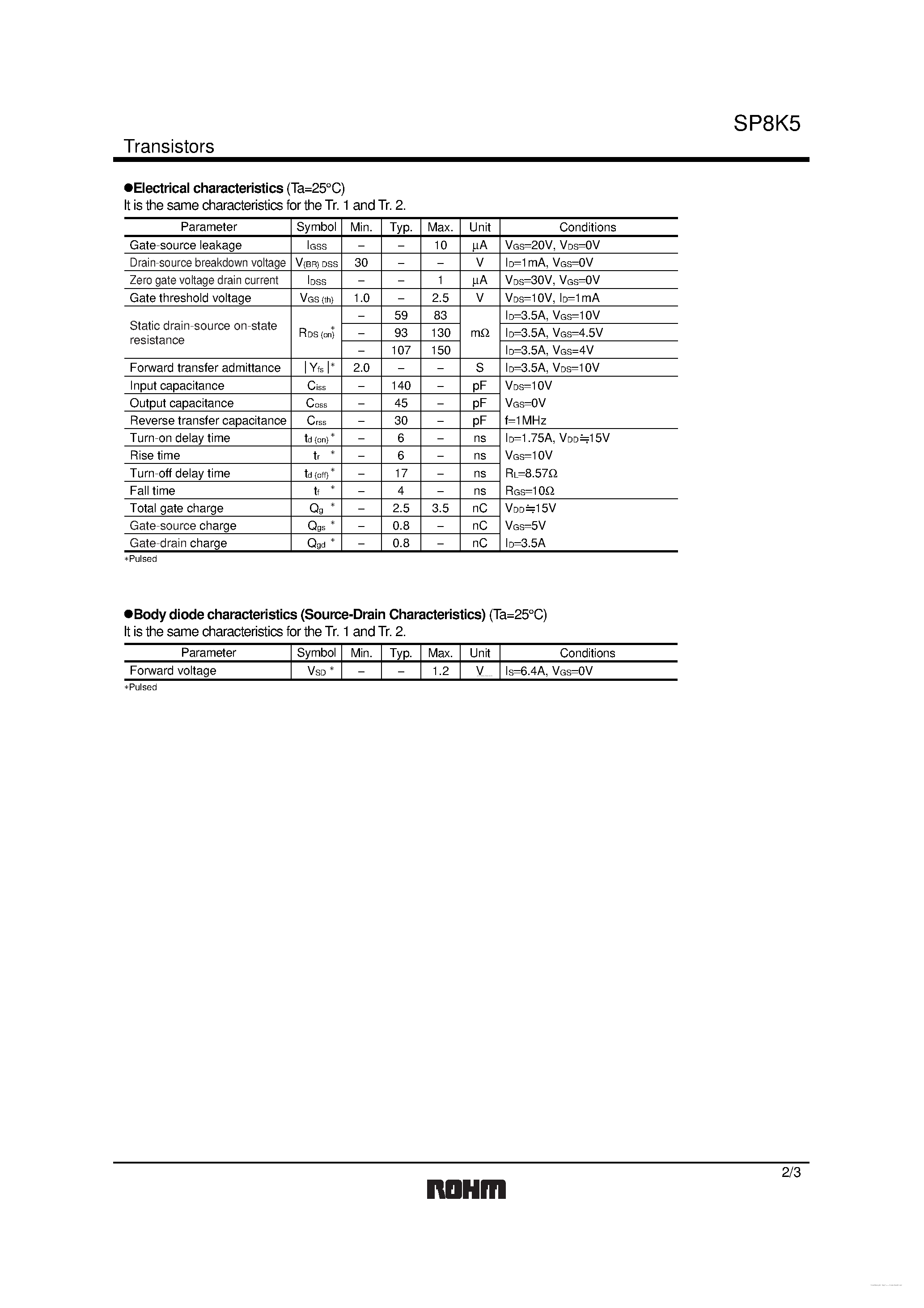 Datasheet SP8K5 - Switching page 2