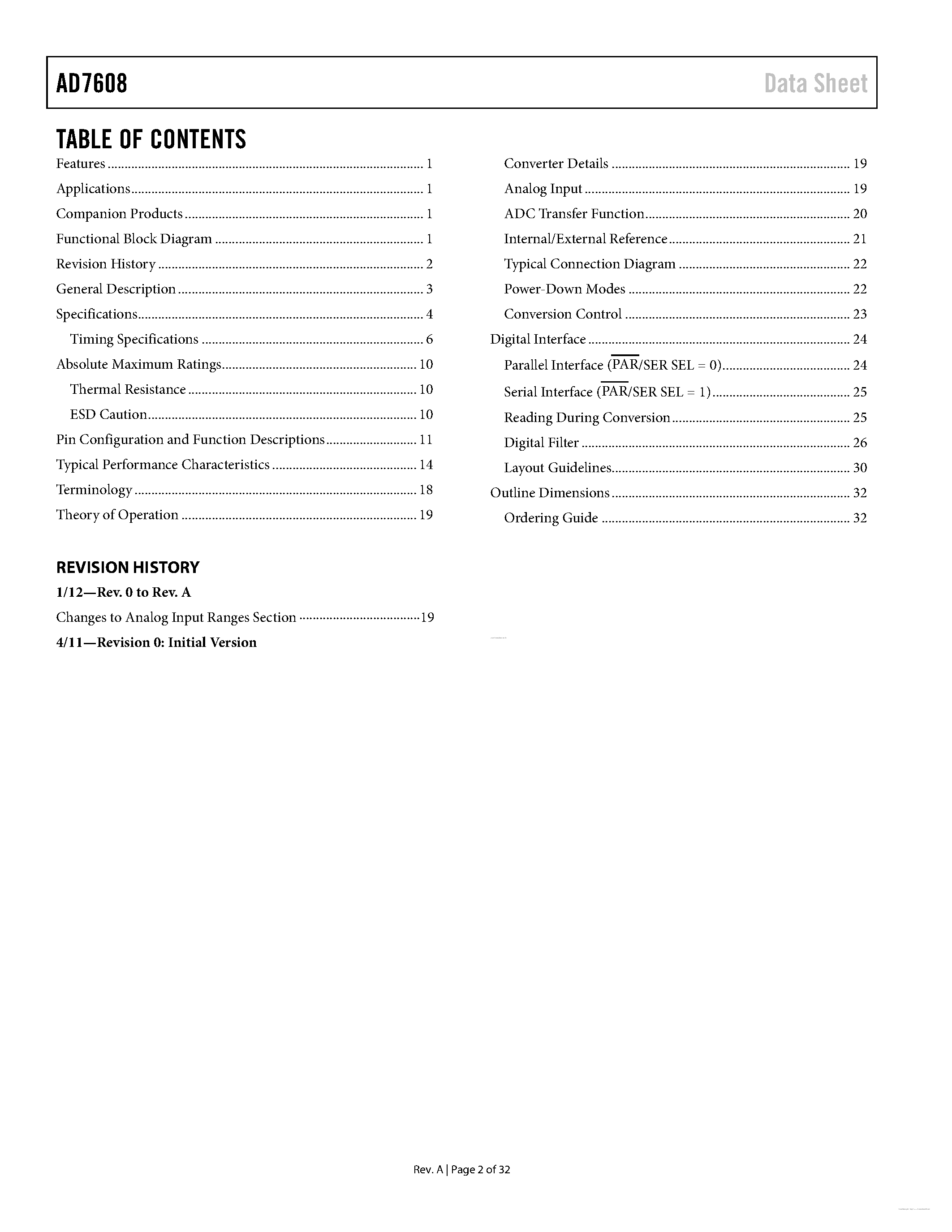 Datasheet AD7608 - 8-Channel DAS page 2