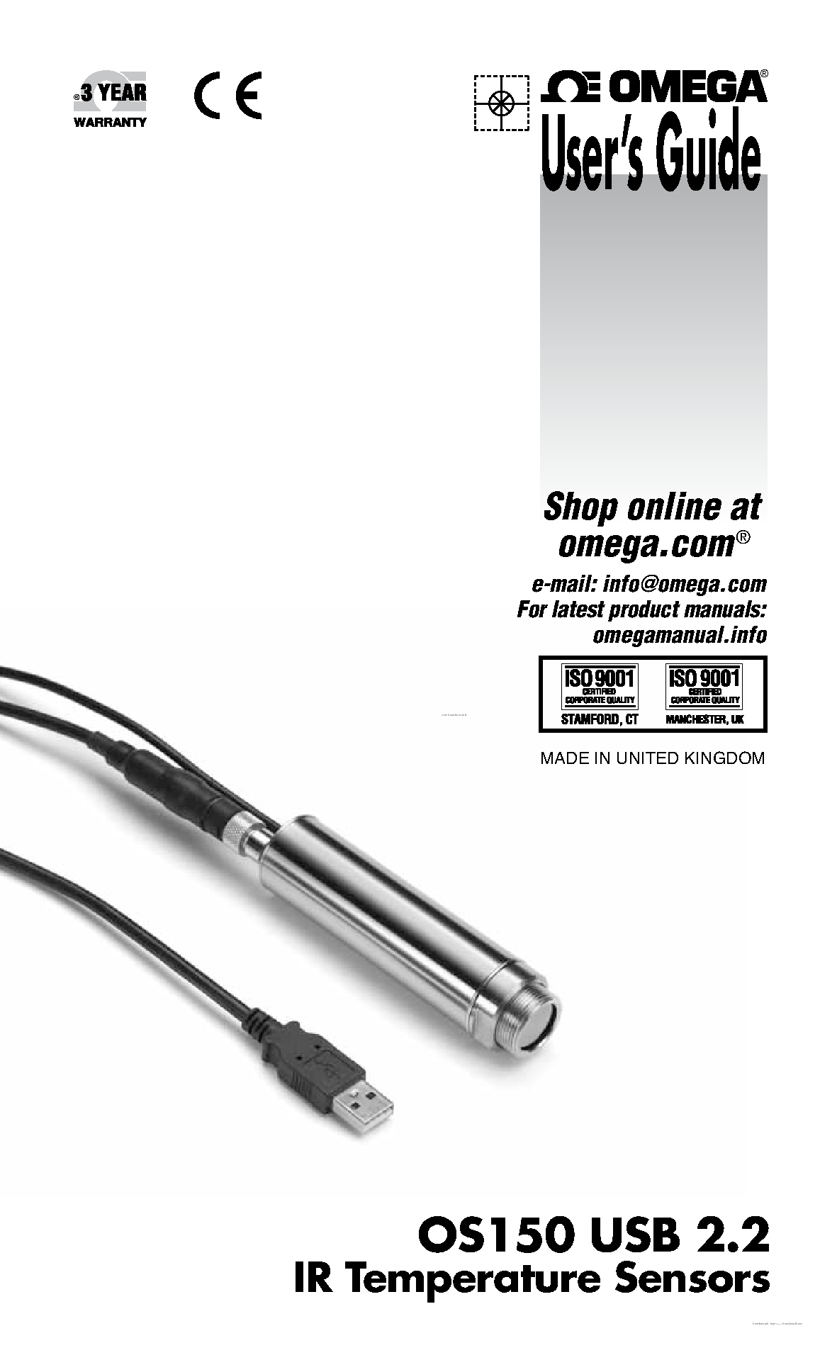 Datasheet OS150-USB2.2 - IR Temperature Sensors page 1