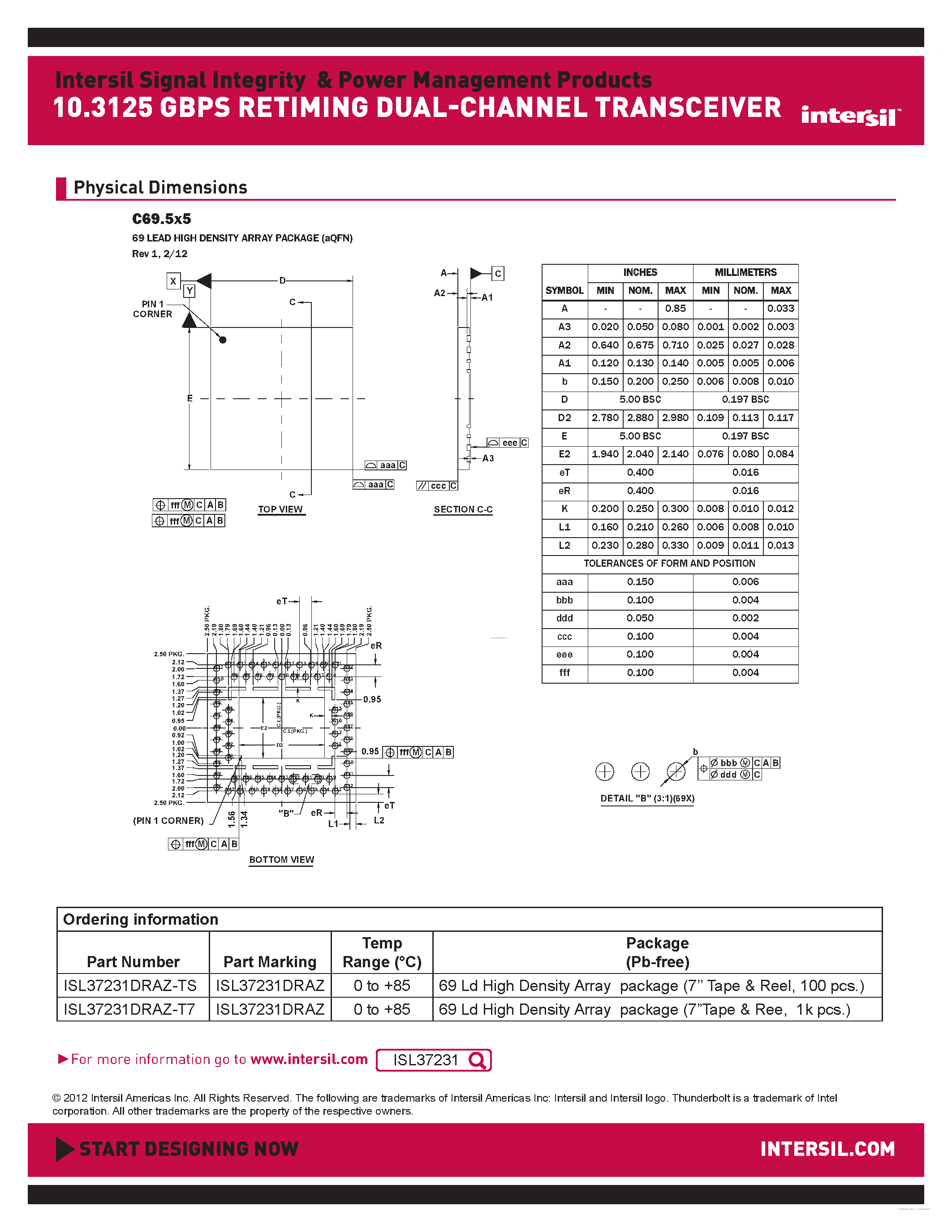 Datasheet ISL37231 page 2 Datasheet ISL37231 - page 2