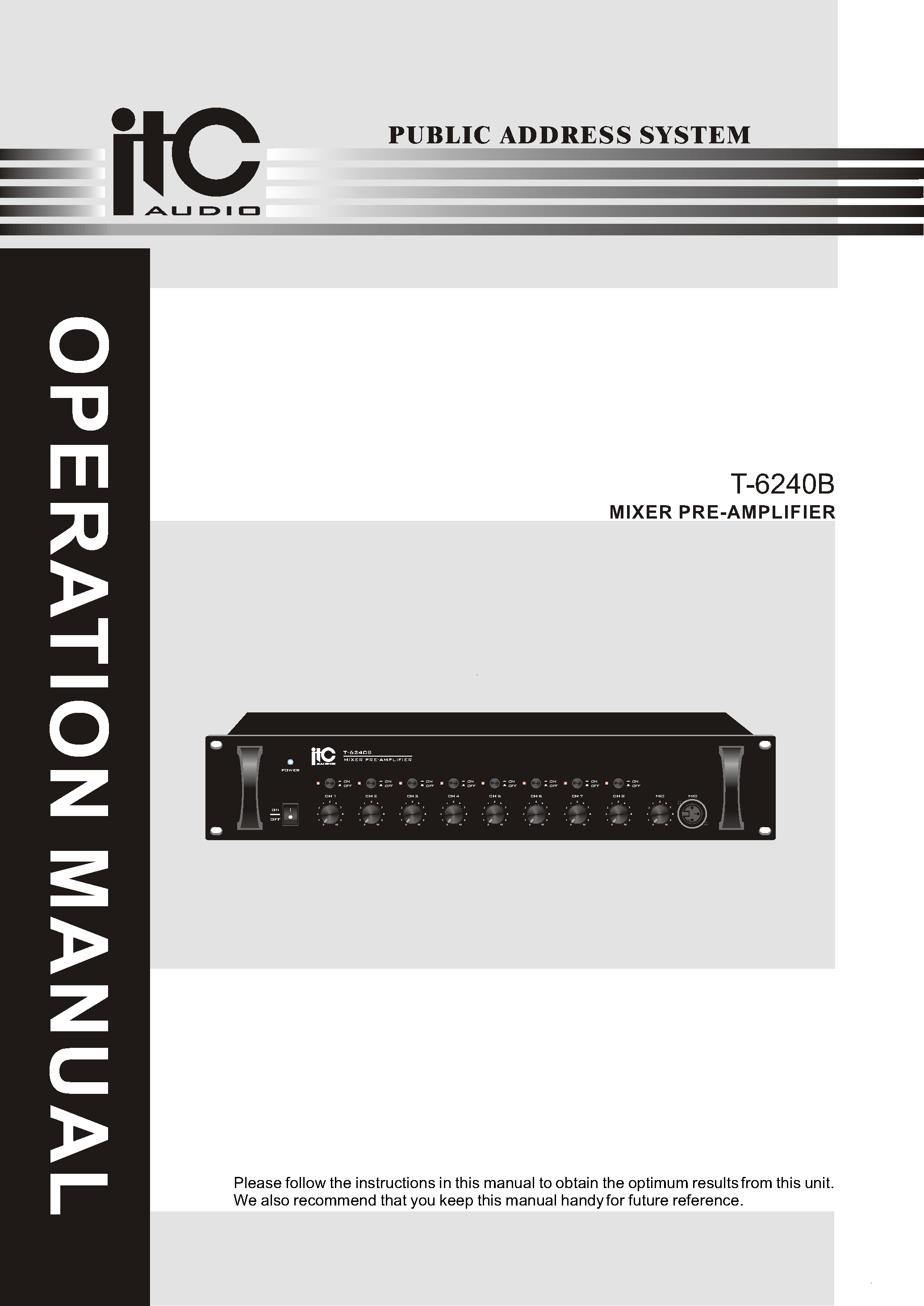 Datasheet T-6240B - MIXER PRE-AMPLIFIER page 1