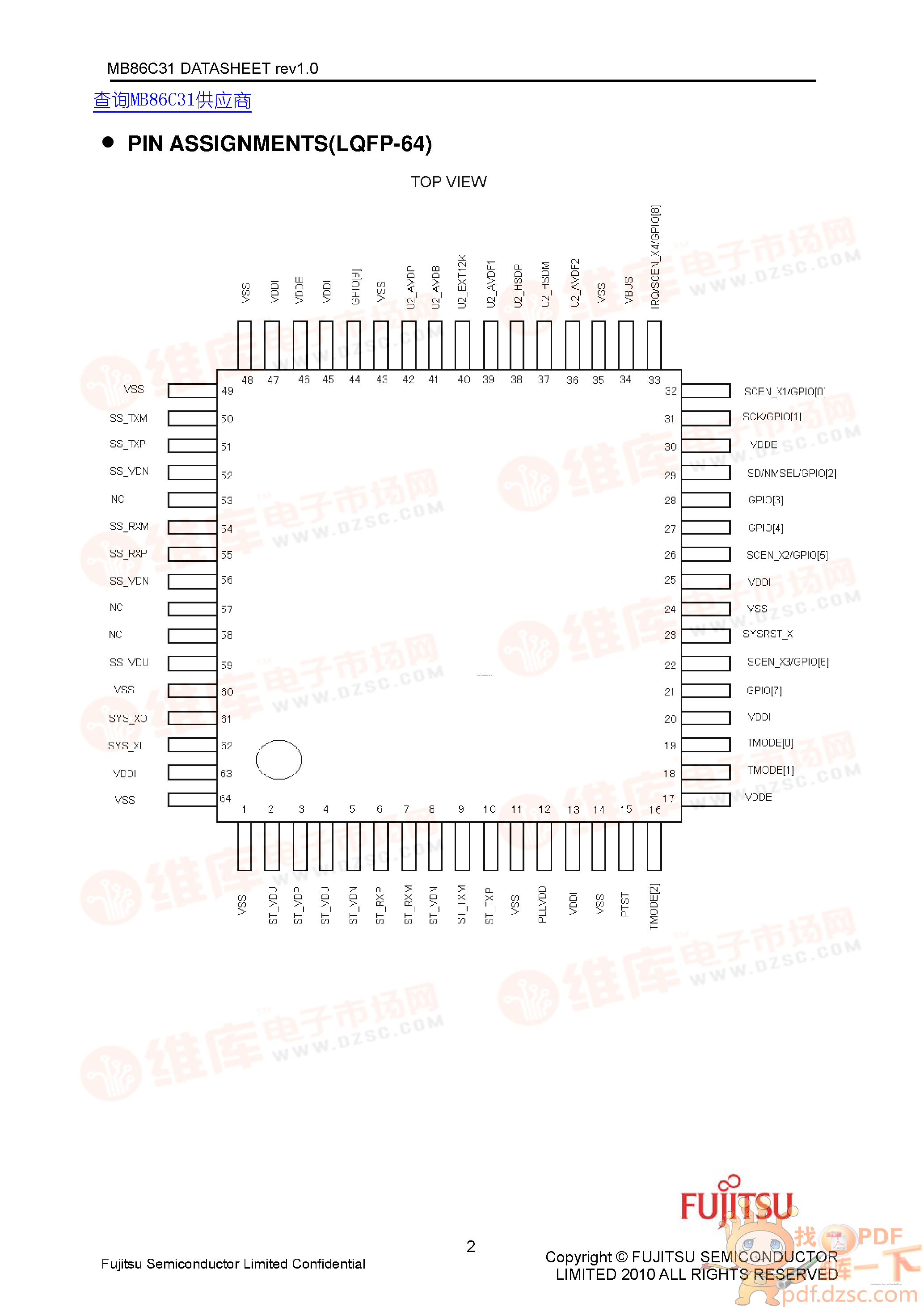 Datasheet MB86C31 - USB3.0-SATA Bridge LSI page 2