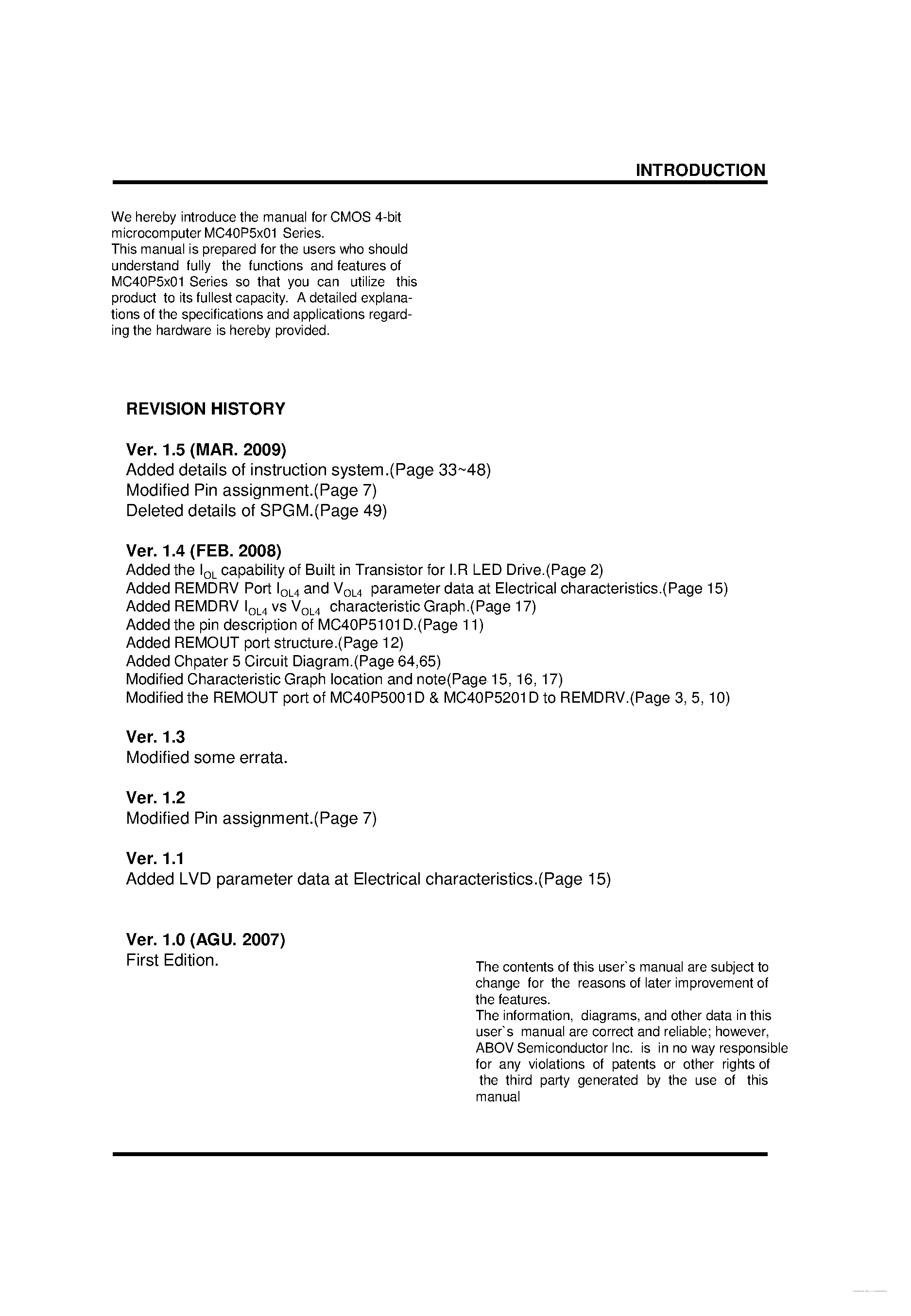Даташит MC40P5001 - (MC40P5x01) 4-BIT SINGLE CHIP MICROCOMPUTERS страница 2