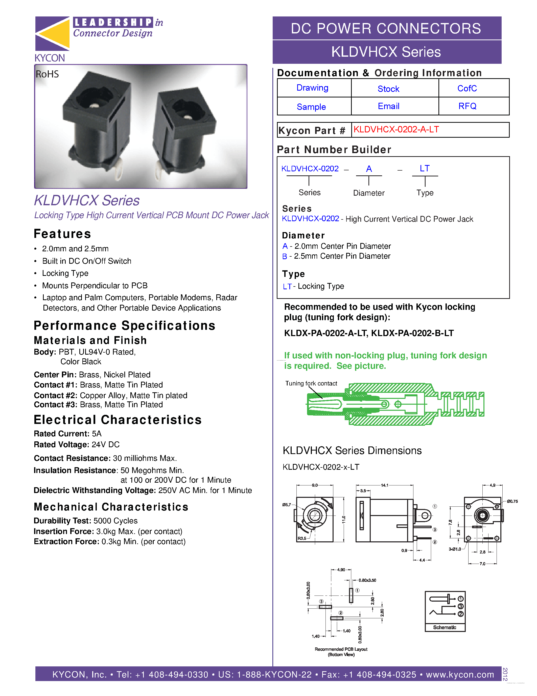 Datasheet KLDVHCX page 1 Datasheet KLDVHCX - page 1