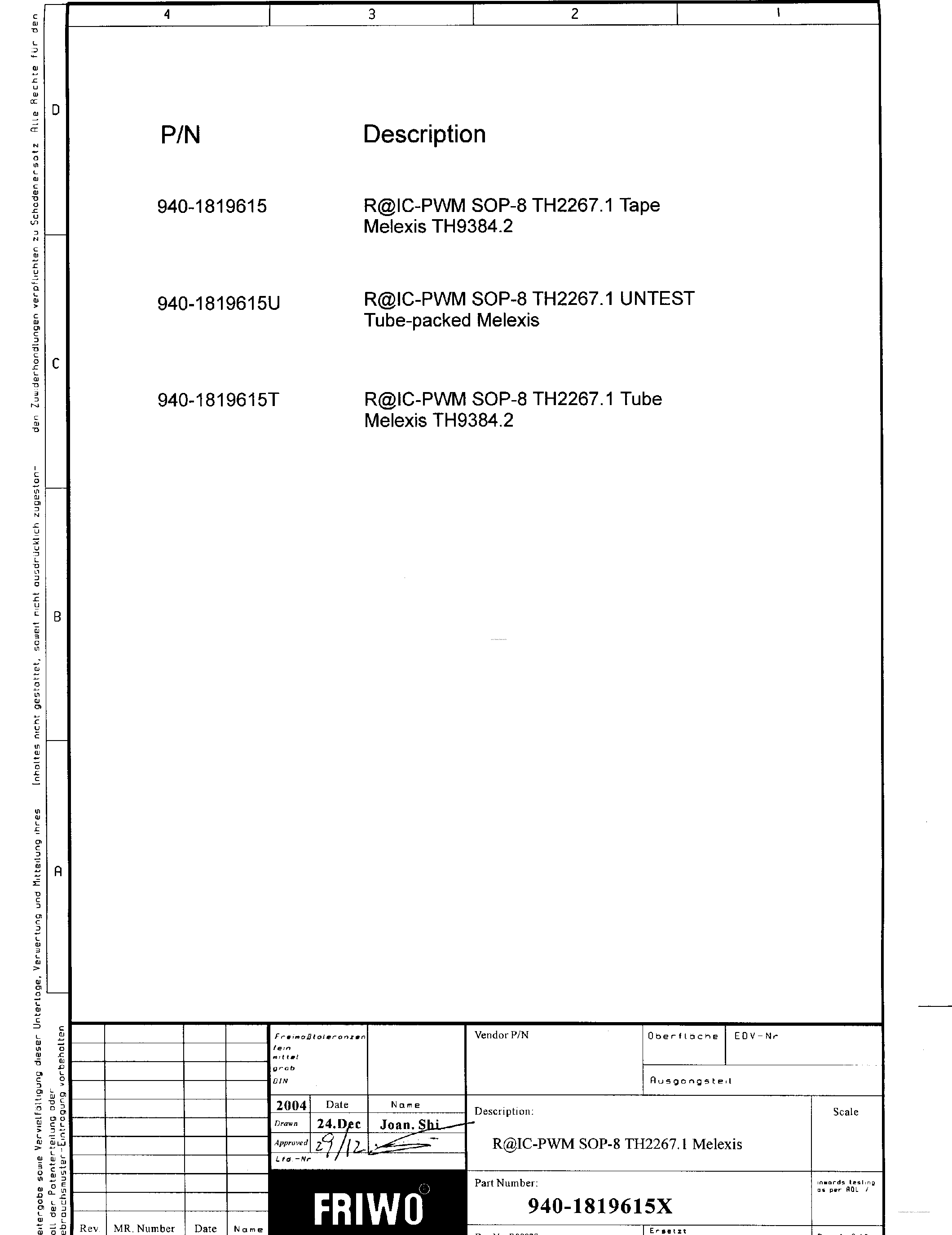 Даташит на микросхему TH2267.1 страница 1 Даташит TH2267.1 - Application Specific Device страница 1