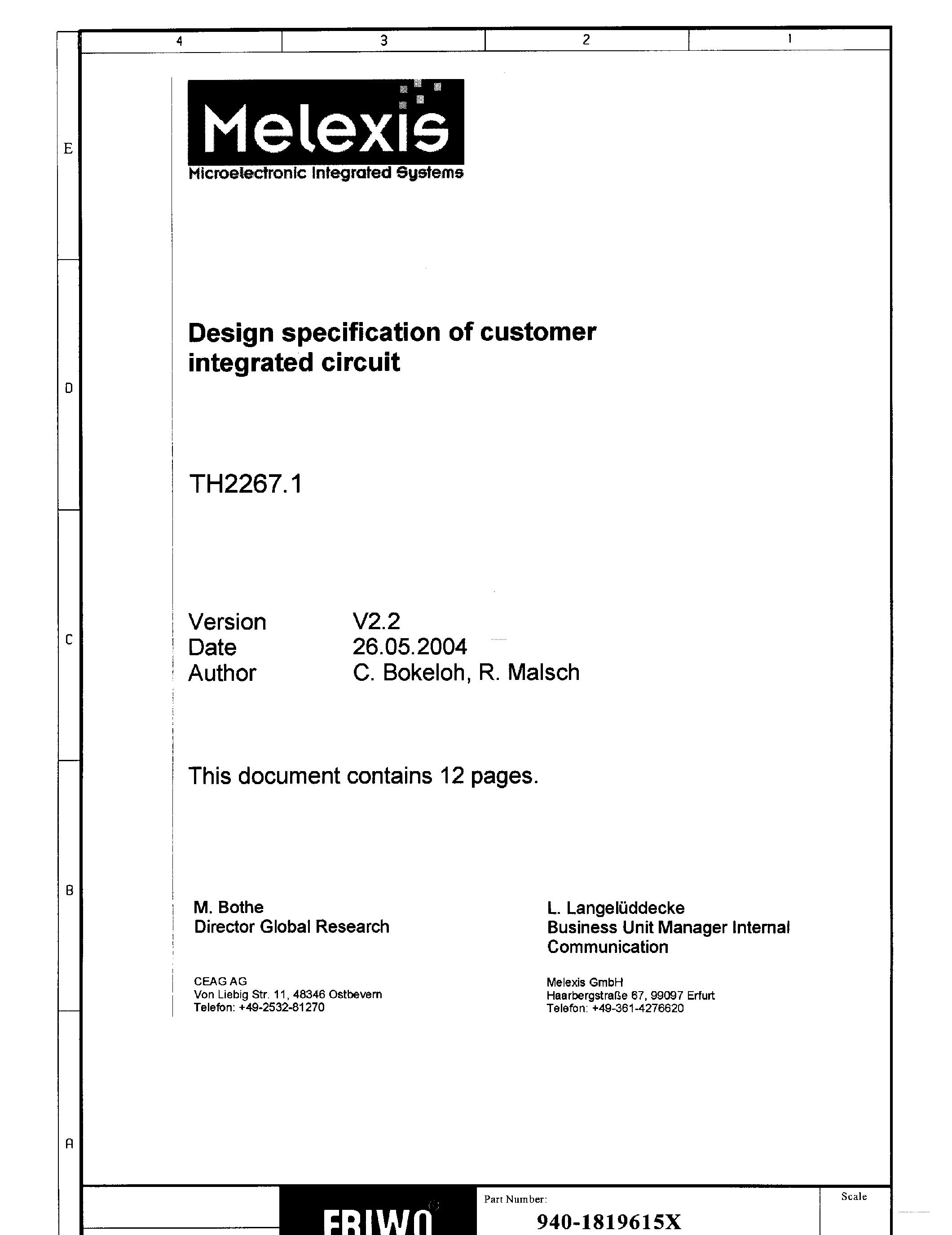 Даташит на микросхему TH2267.1 страница 2 Даташит TH2267.1 - Application Specific Device страница 2