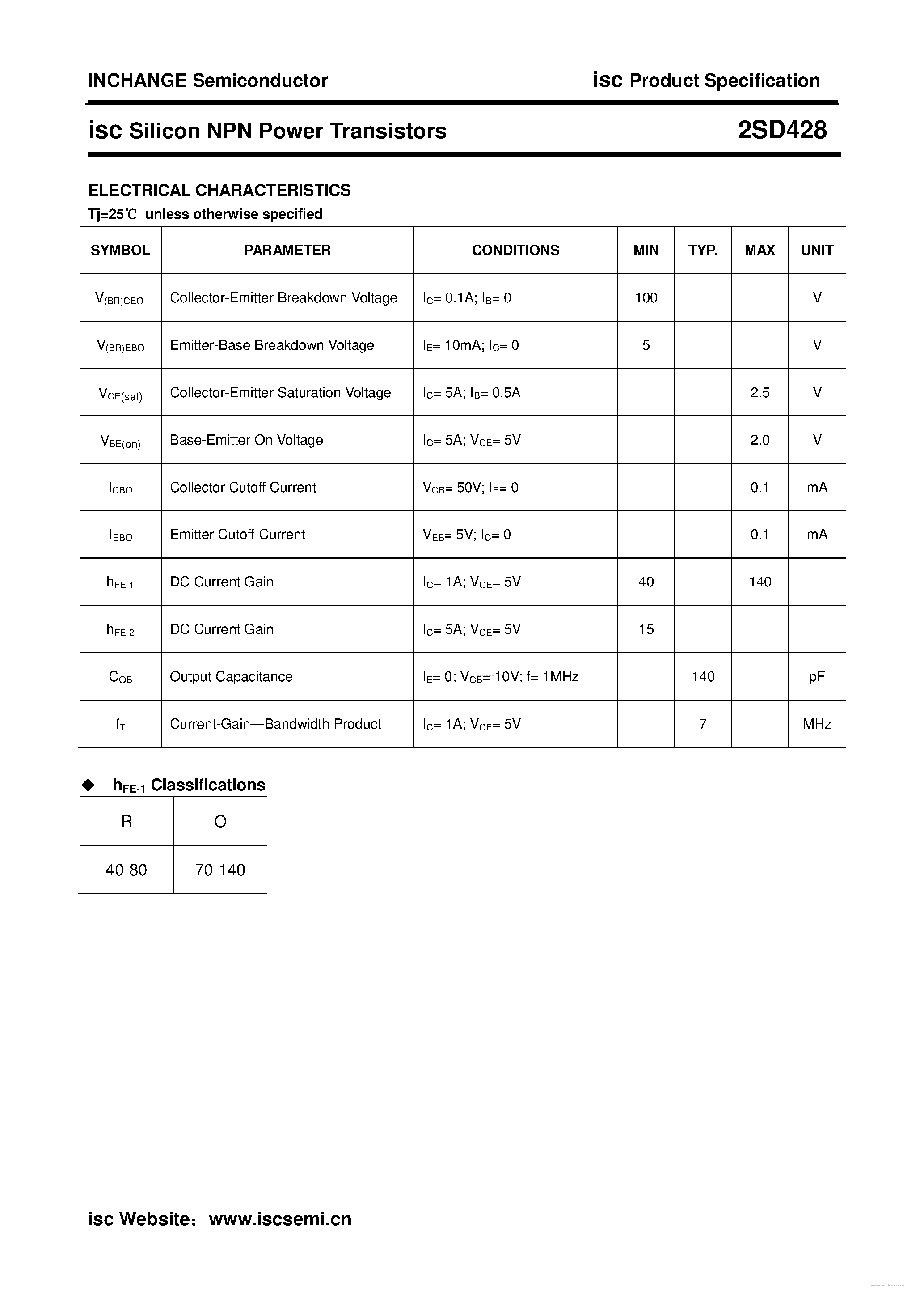 Даташит 2SD428 - Silicon NPN Power Transistors страница 2