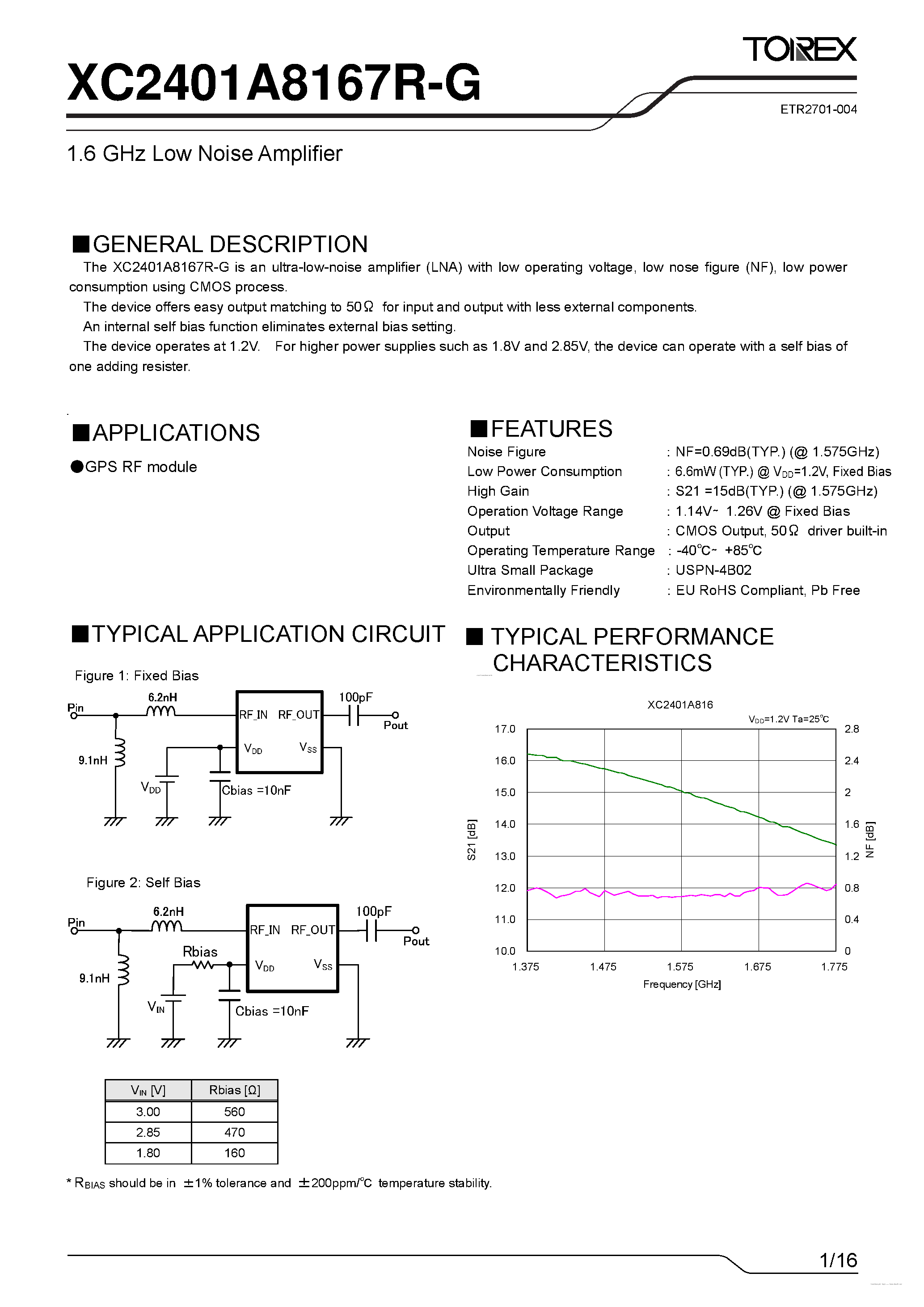 Даташит XC2401A8167R-G - страница 1