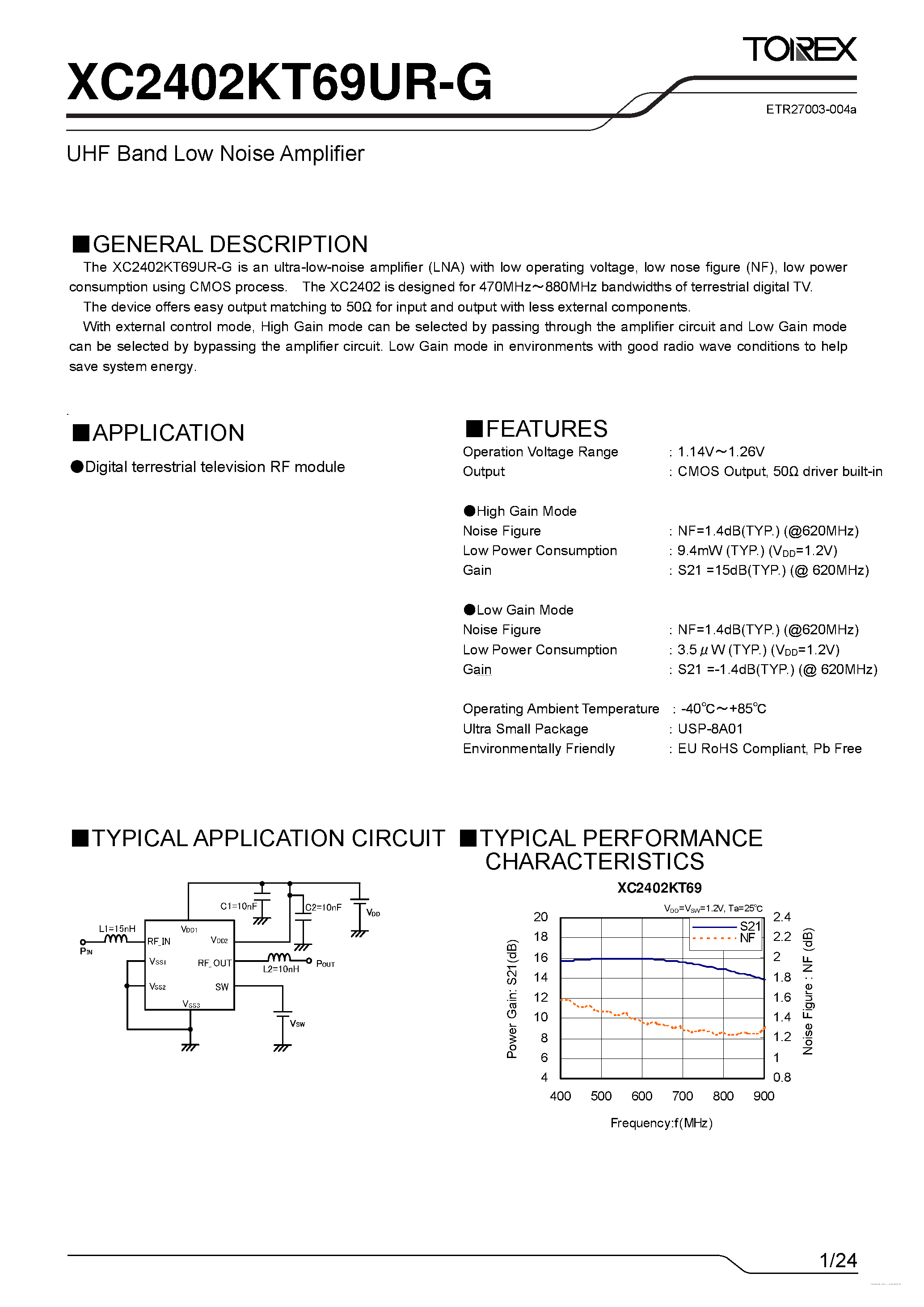 Даташит XC2402KT69UR-G - страница 1