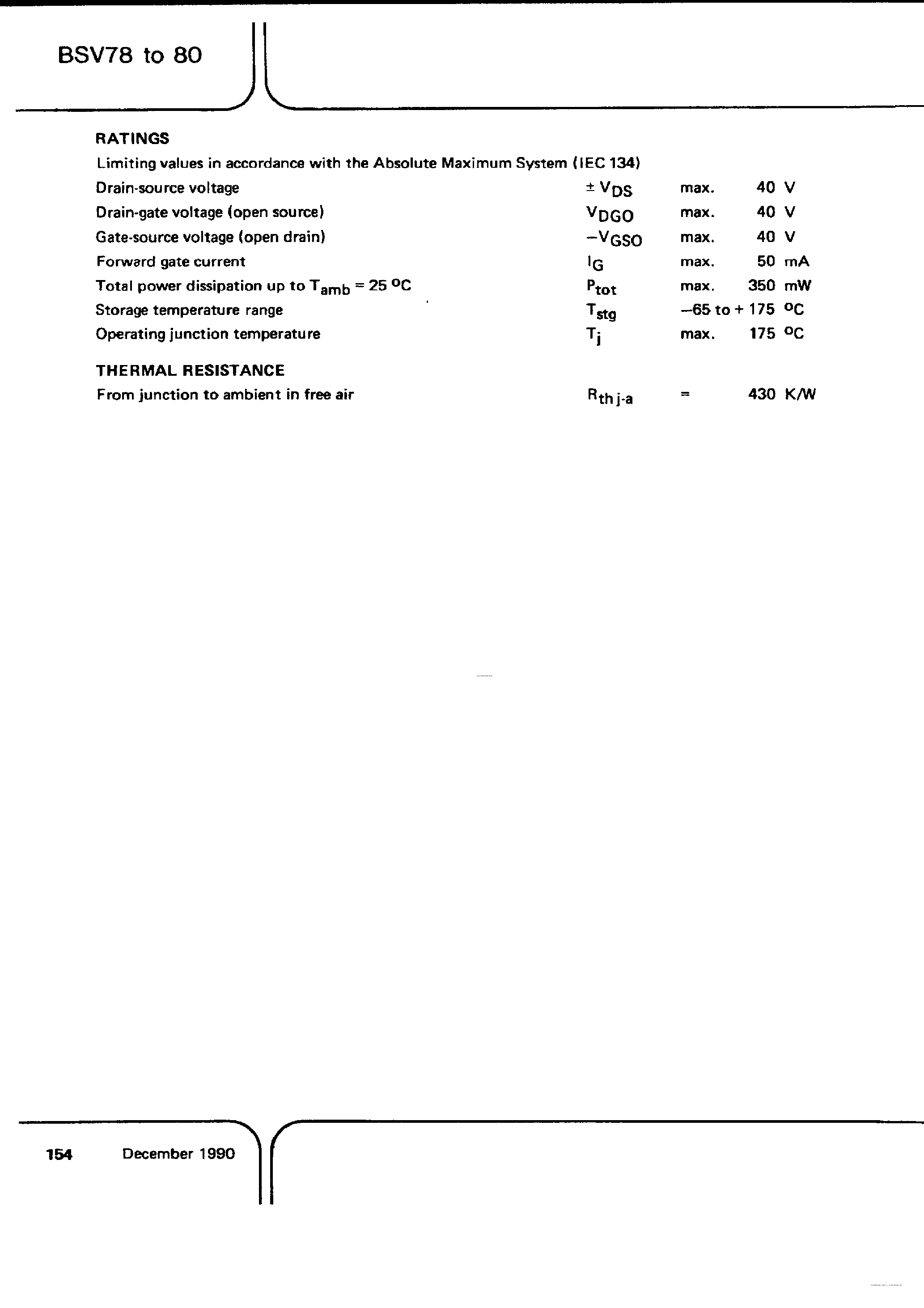 Datasheet BSV78 - (BSV78 - BSV80) N-Channel FETs page 2