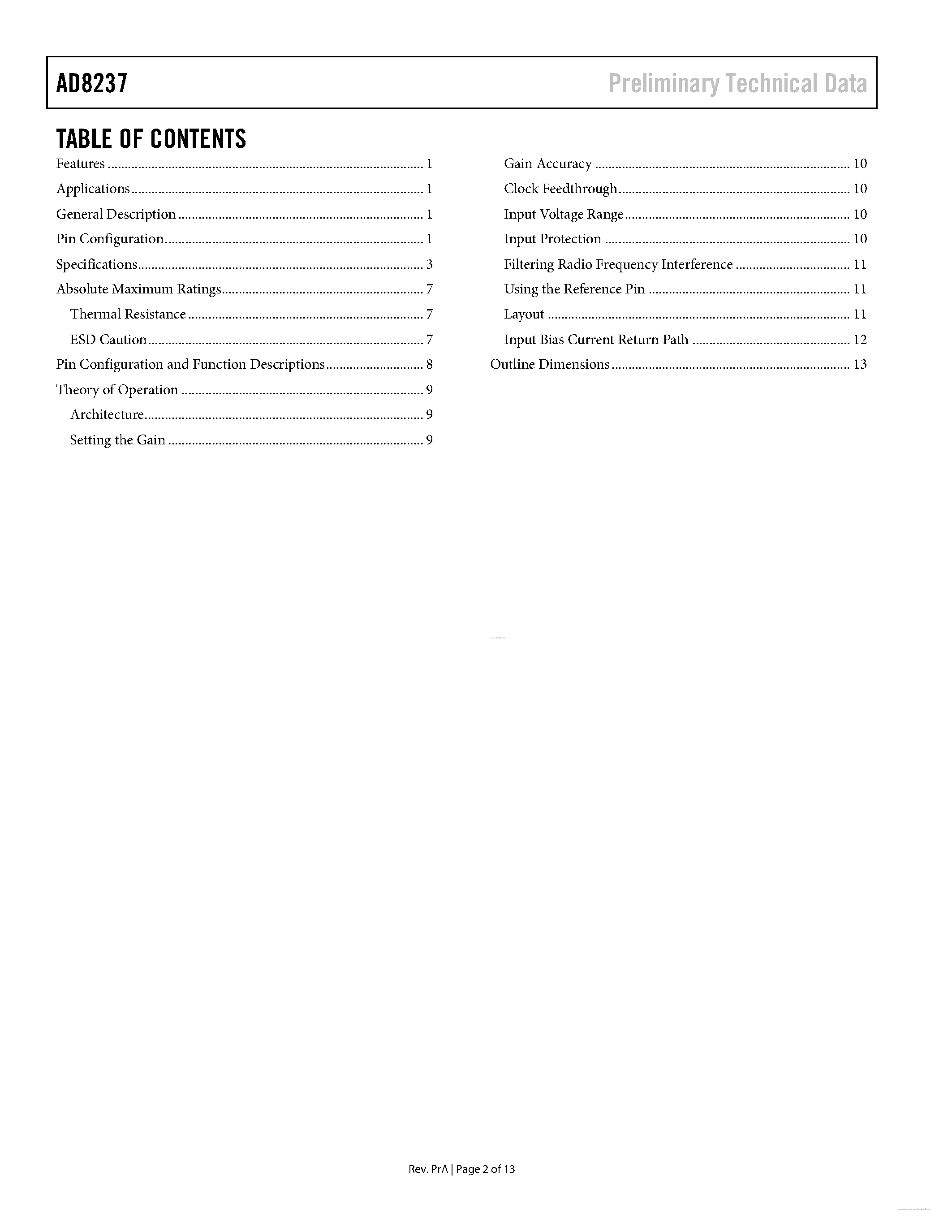 Datasheet AD8237 - page 2
