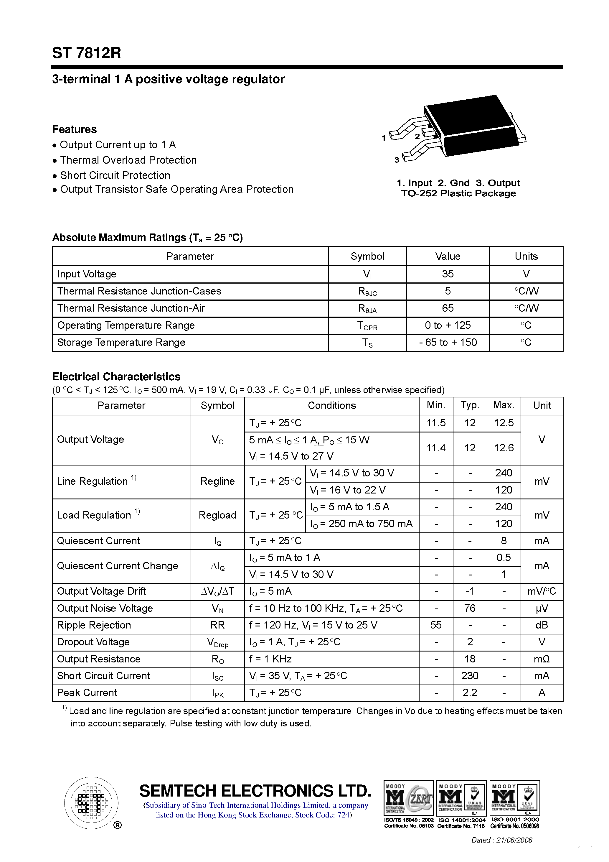 Datasheet ST7812R - page 1