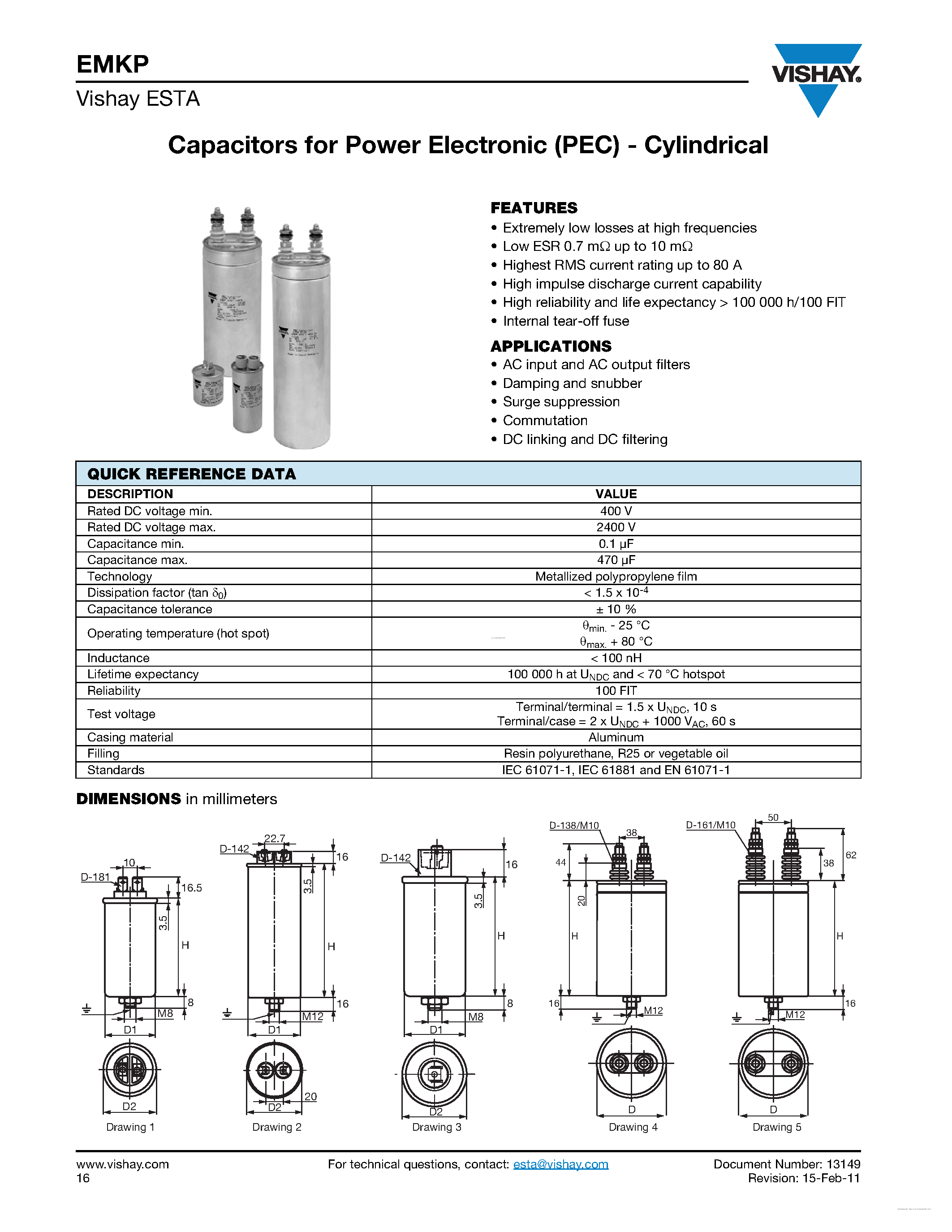 Datasheet EMKP page 1 Datasheet EMKP - Capacitors page 1