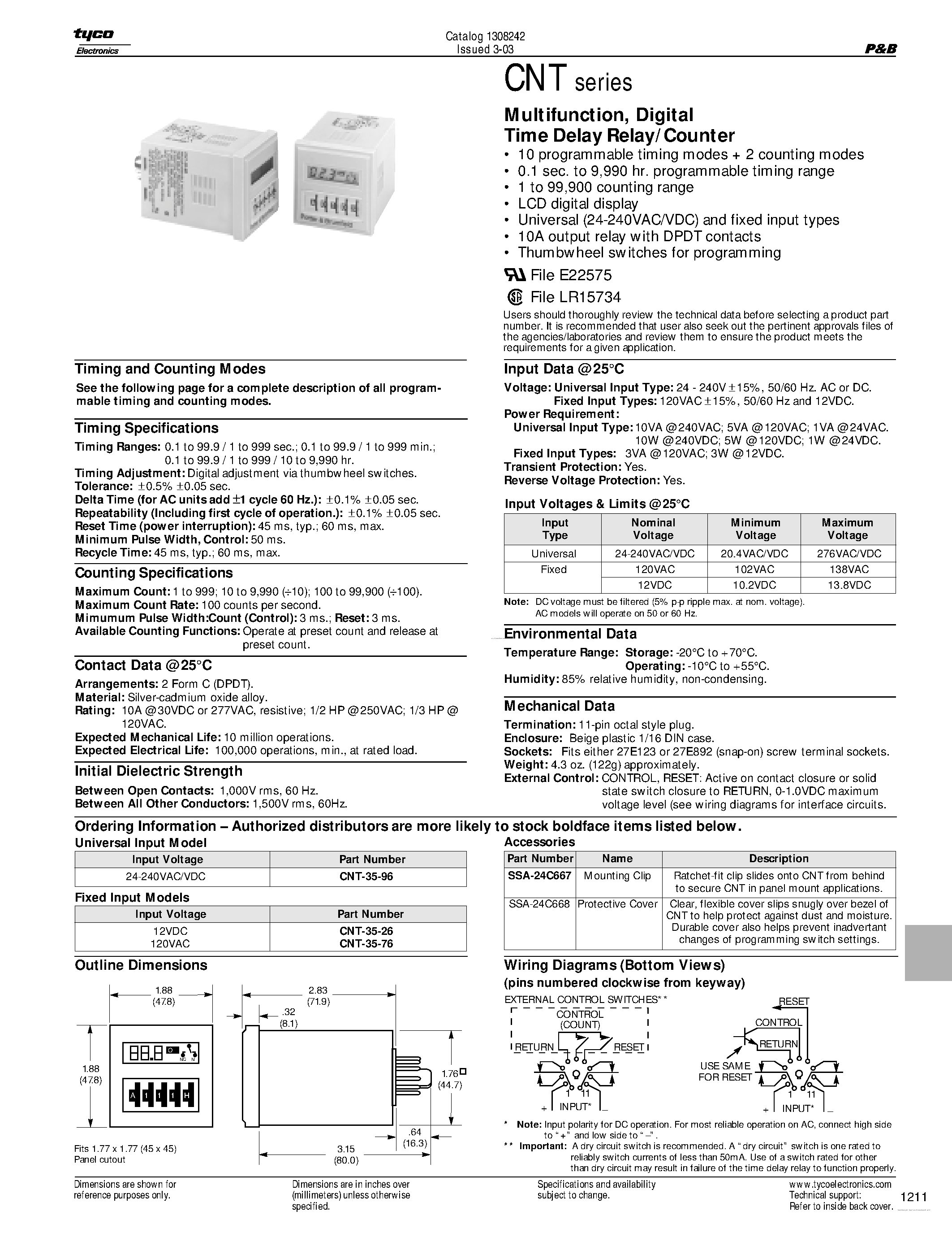 Даташит CNT - Digital Time Delay Relay страница 1
