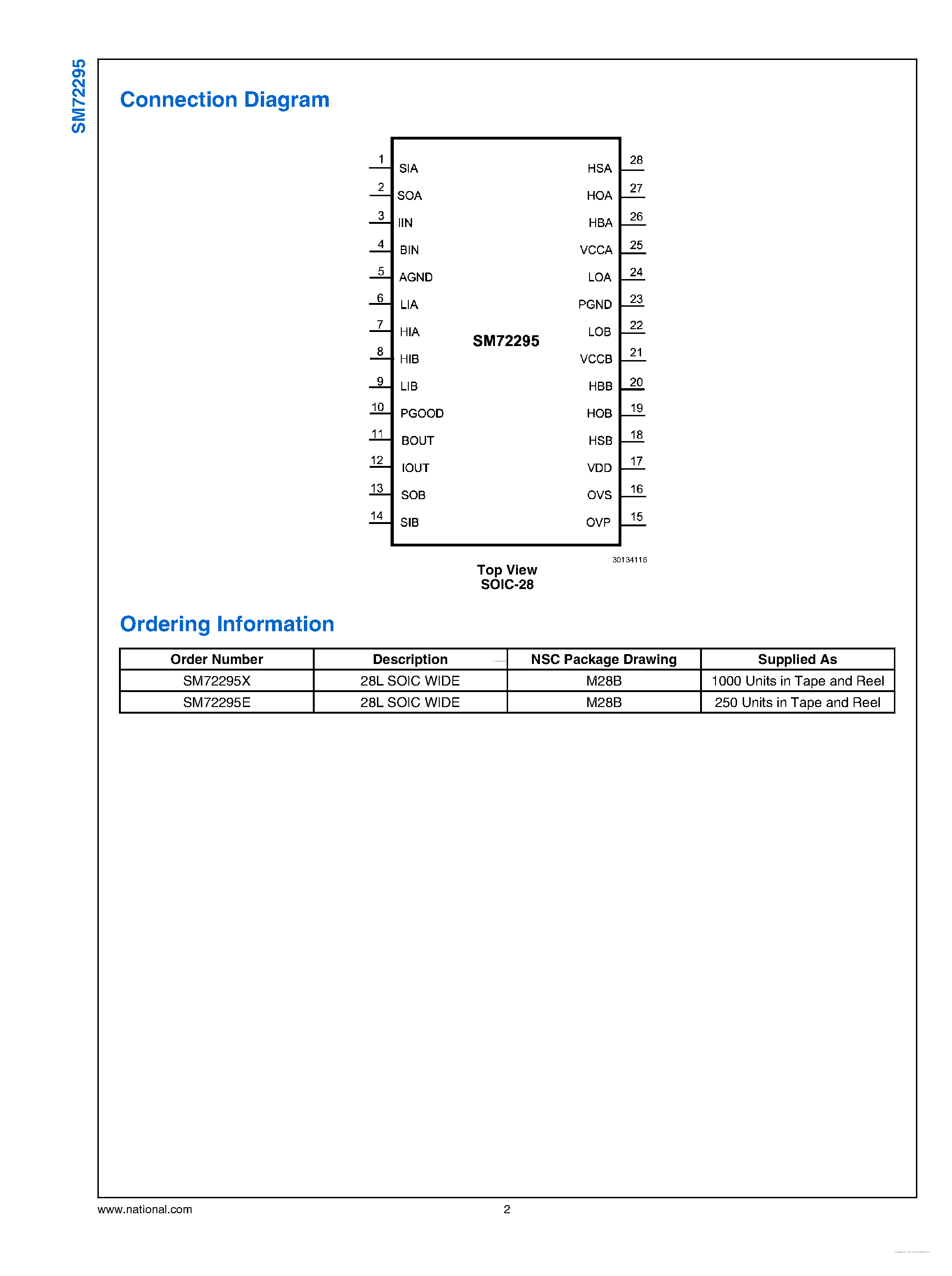 Datasheet SM72295 page 2 Datasheet SM72295 - Photovoltaic Full Bridge Driver page 2
