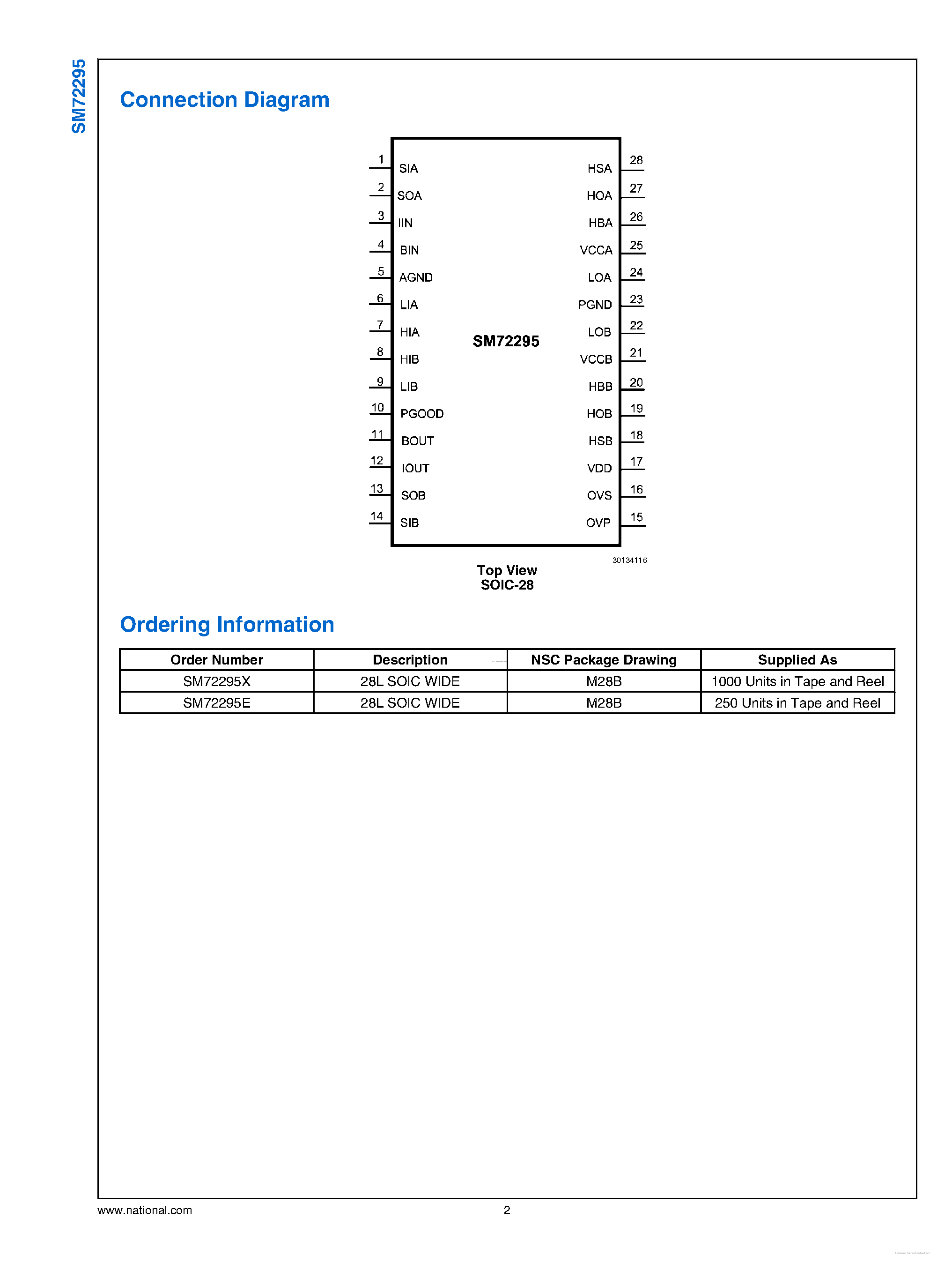 Datasheet SM72295 - Photovoltaic Full Bridge Driver page 2