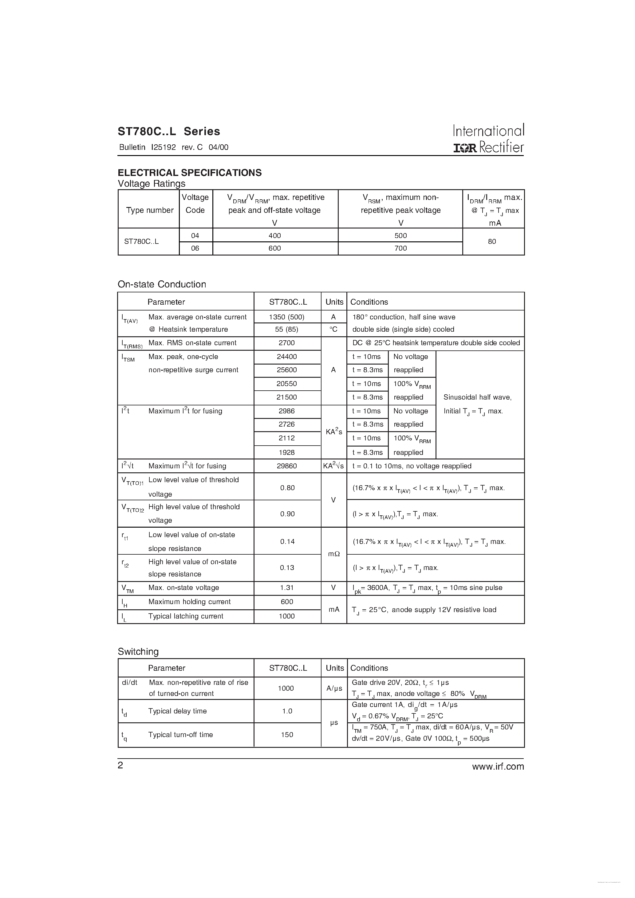 Даташит на микросхему ST780CxxL страница 2 Даташит ST780CxxL - страница 2