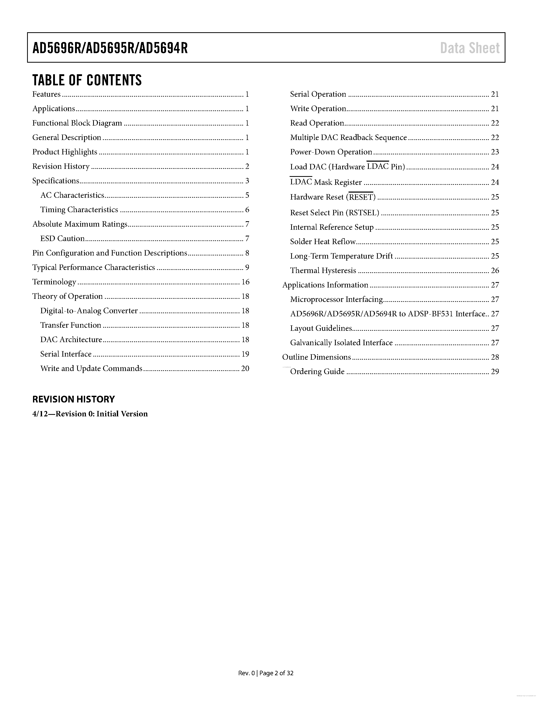 Datasheet AD5684R - page 2