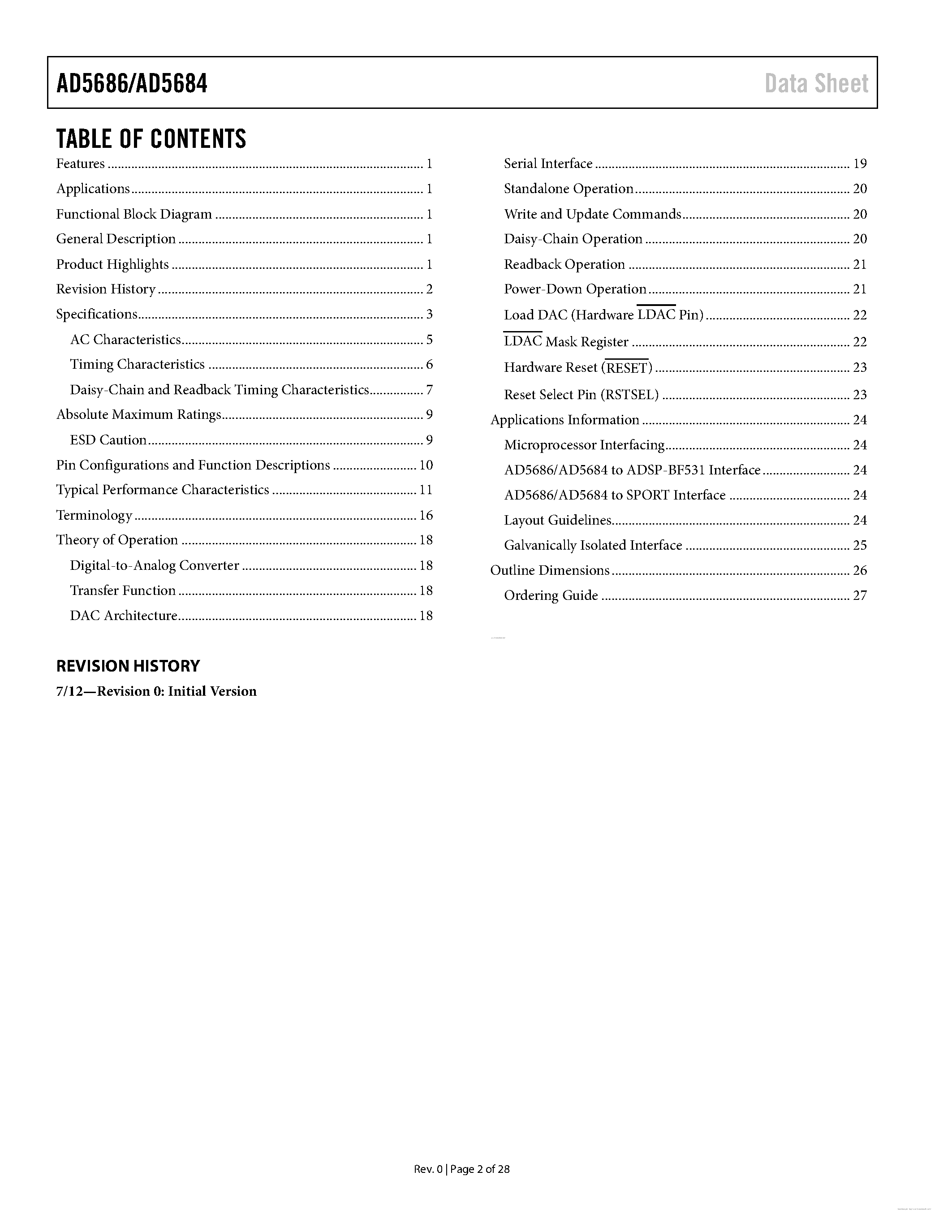 Datasheet AD5684 page 2 Datasheet AD5684 - page 2