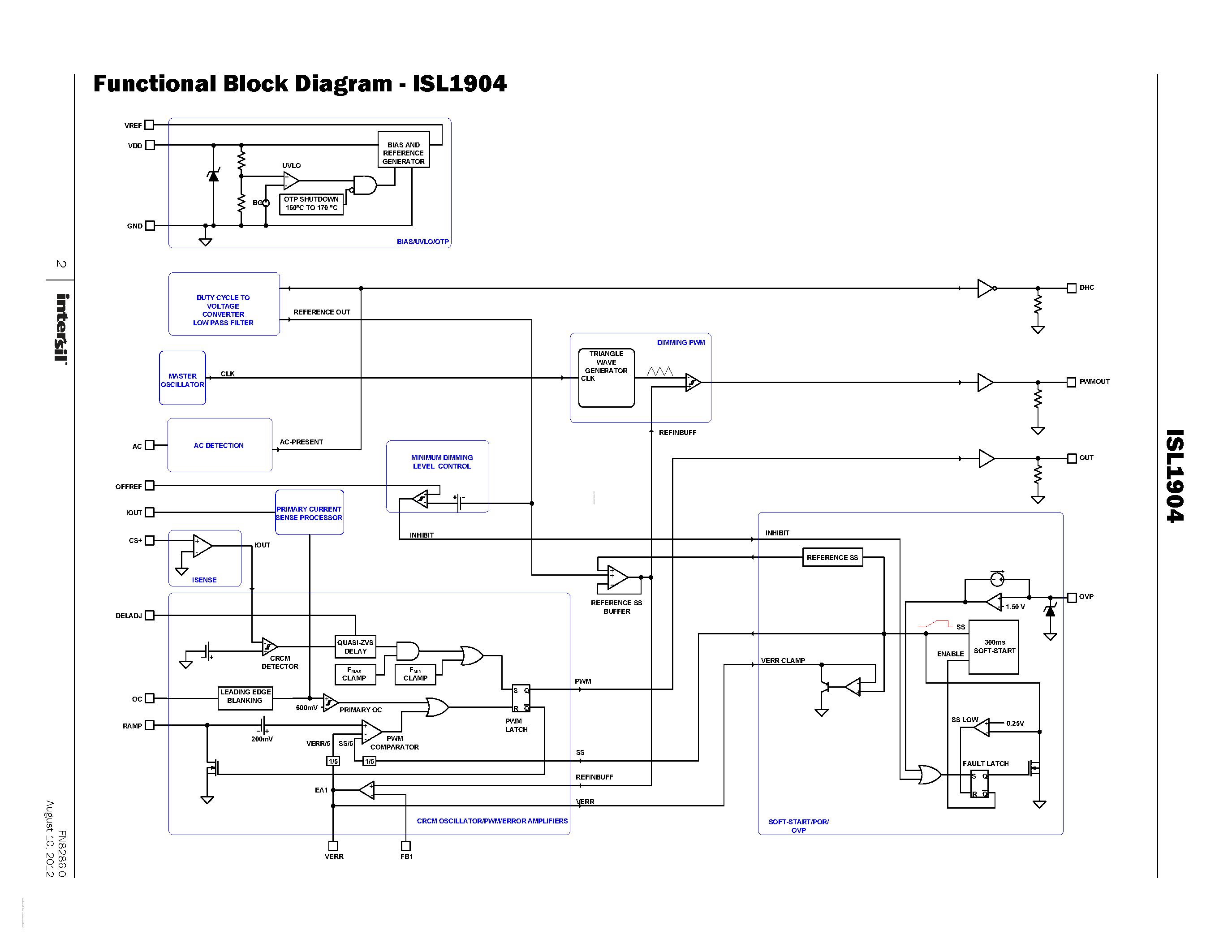 Даташит на микросхему ISL1904 страница 2 Даташит ISL1904 - страница 2