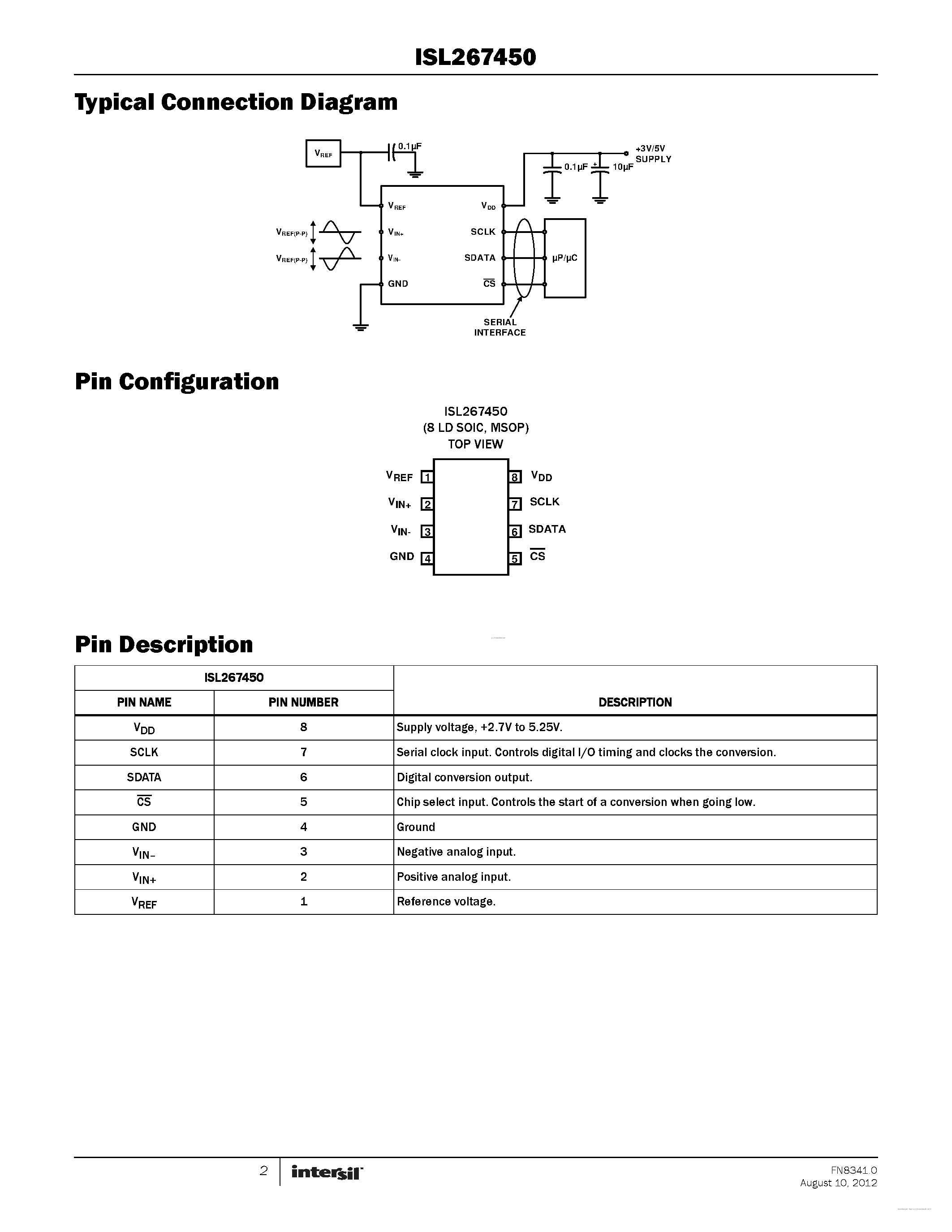 Datasheet ISL267450 page 2 Datasheet ISL267450 - page 2