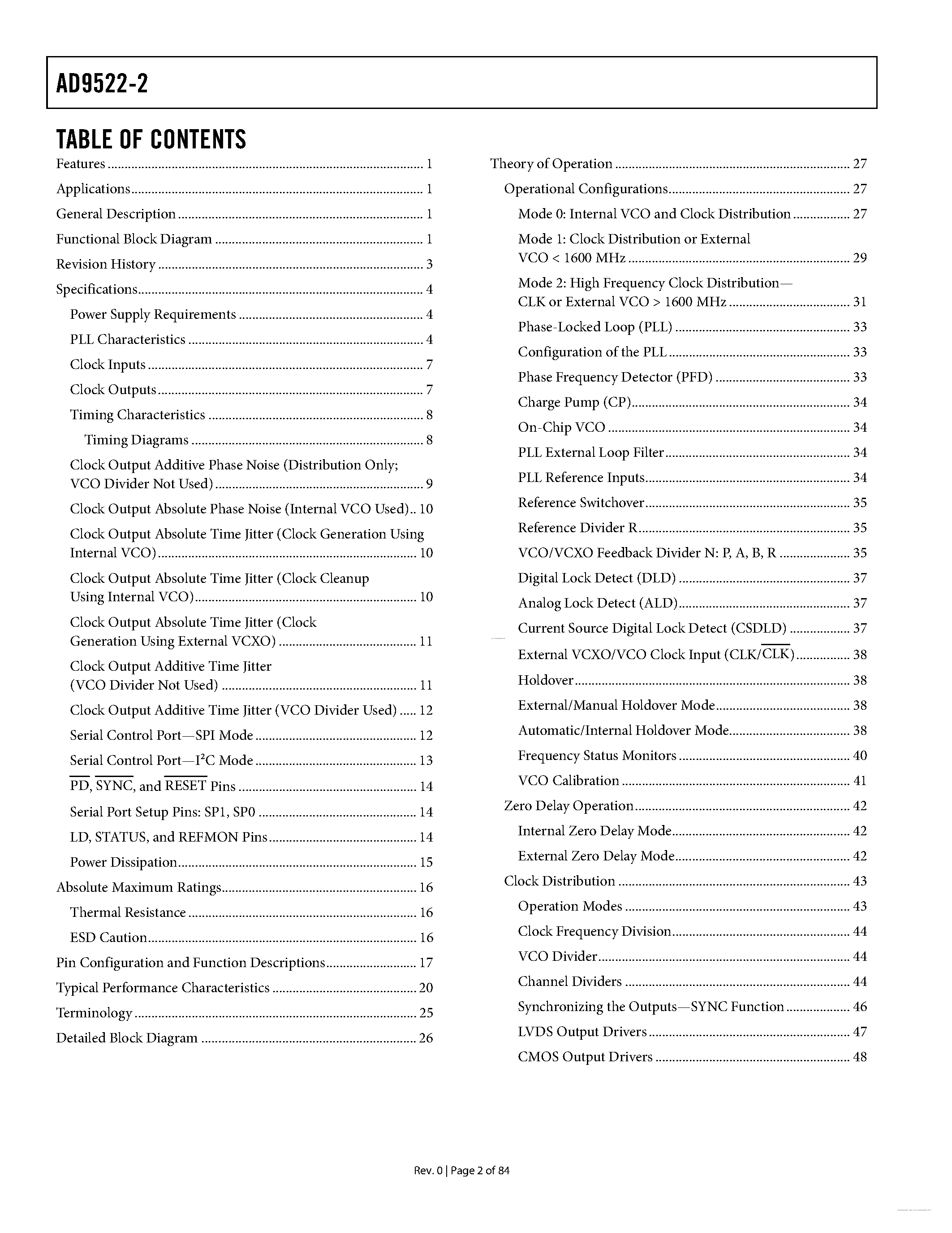 Datasheet AD9522-2 - page 2