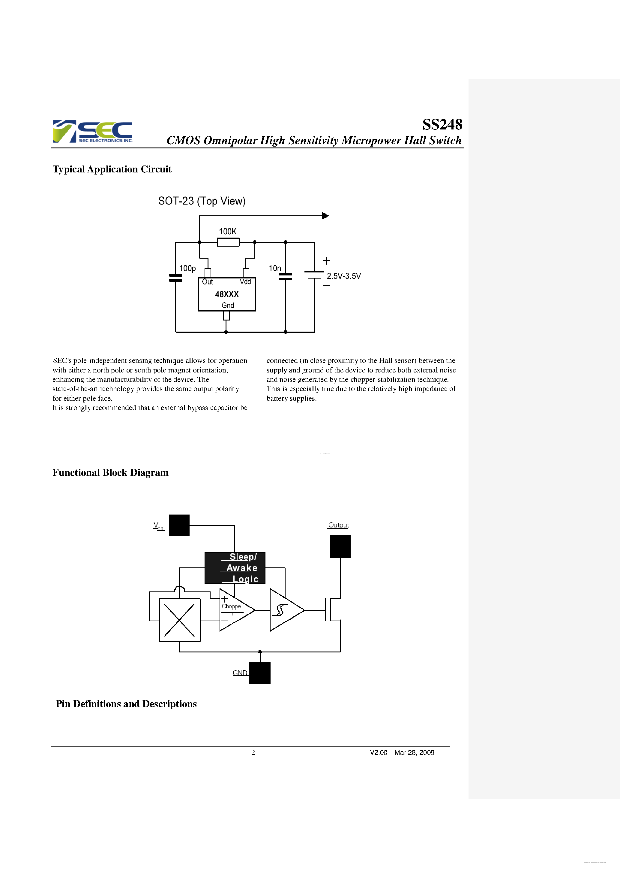 Datasheet SS248 page 2 Datasheet SS248 - page 2