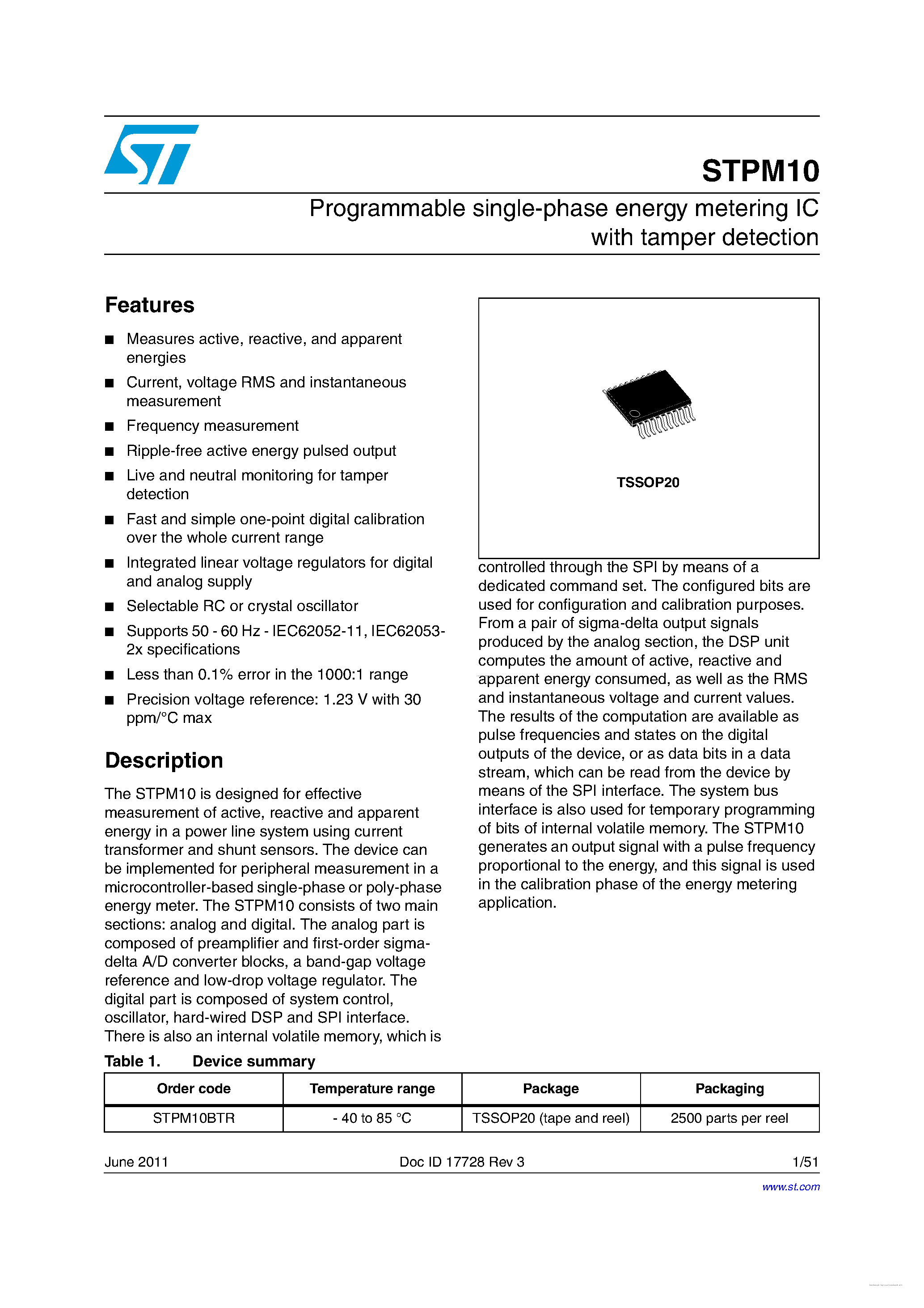 Datasheet STPM10 - page 1