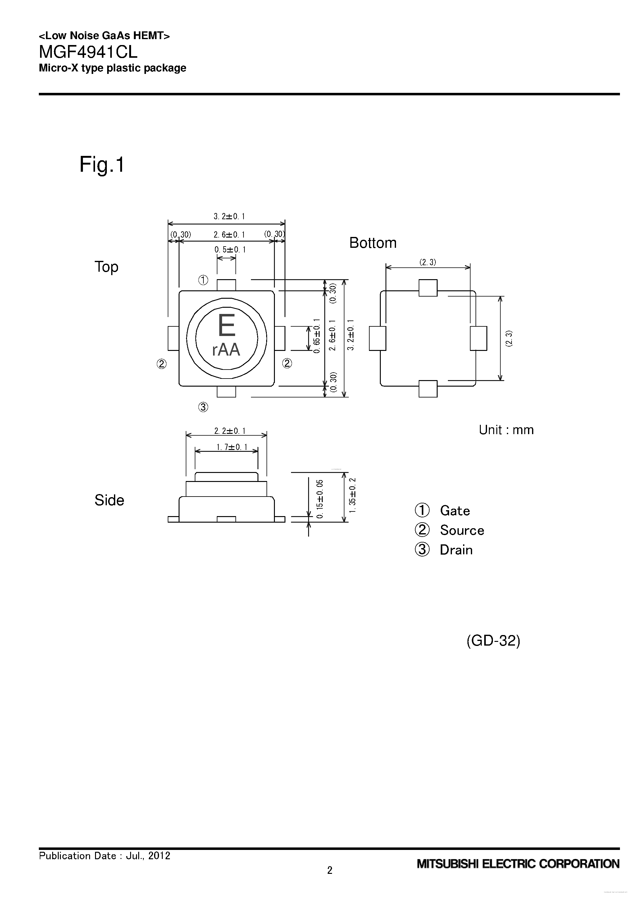 Datasheet MGF4941CL - Micro-X type plastic package page 2