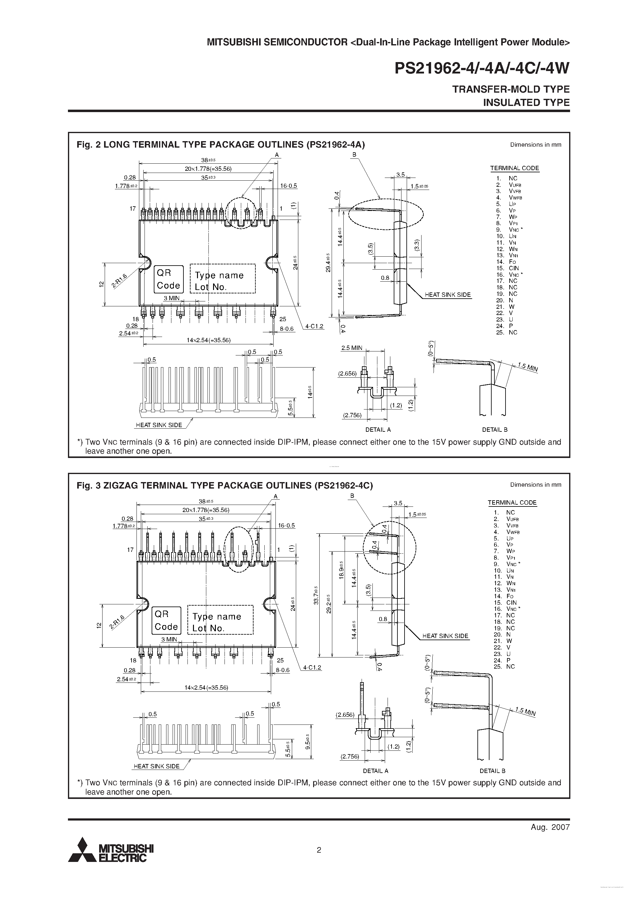 Datasheet PS21962-4 page 2 Datasheet PS21962-4 - Dual-In-Line Intelligent Power Module page 2