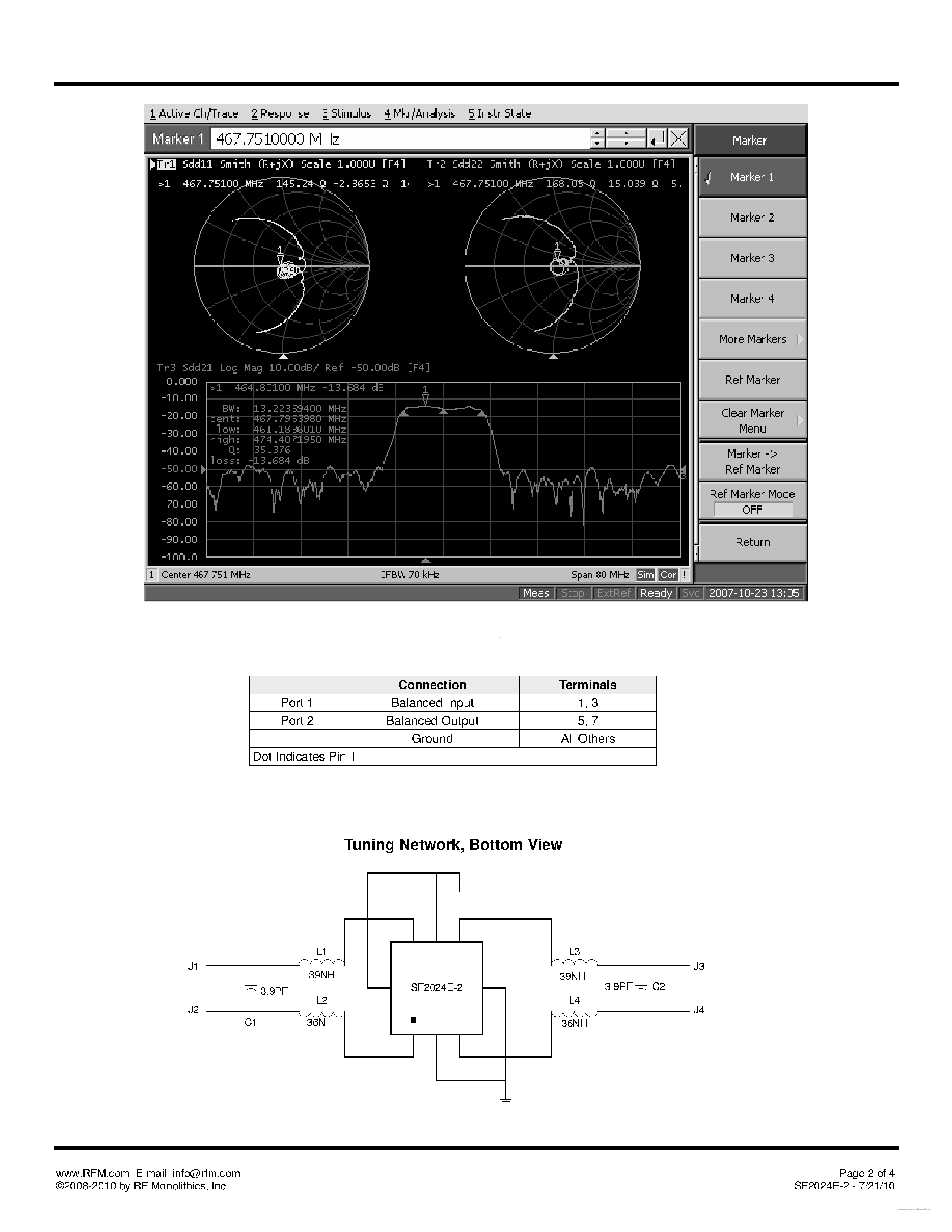 Datasheet SF2024E-2 - SAW Filter page 2
