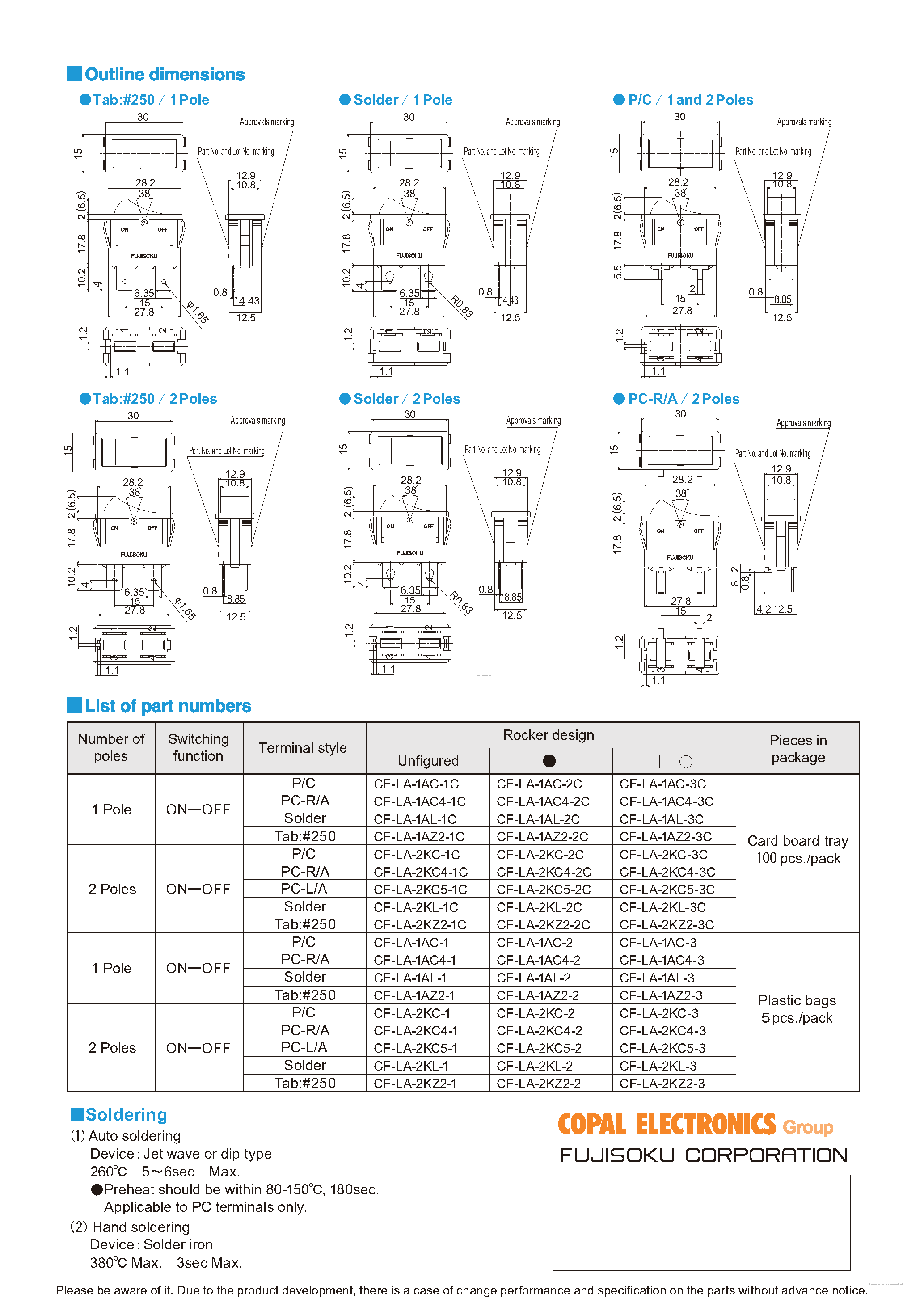 Datasheet CF-LA page 2 Datasheet CF-LA - page 2