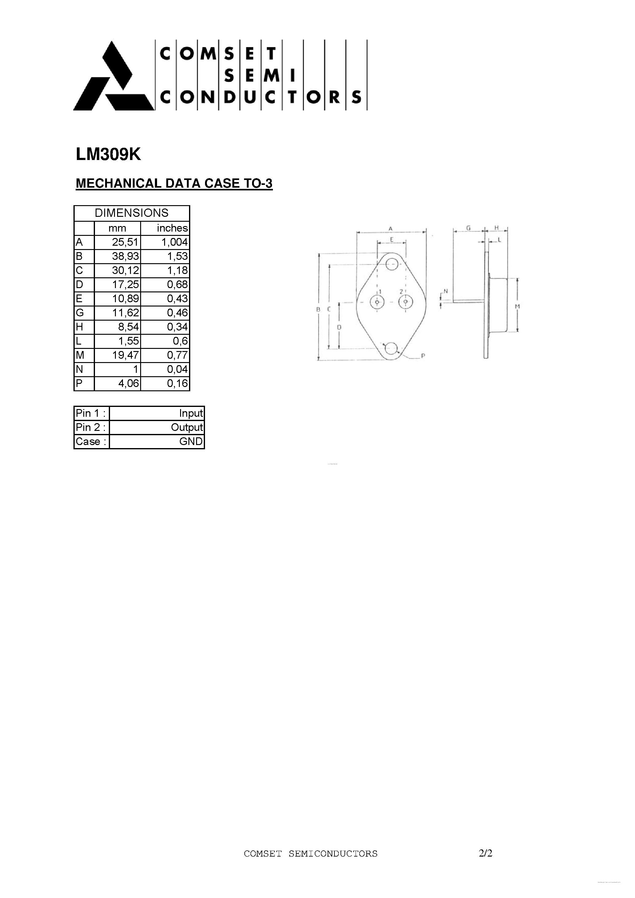 Даташит LM309K - Voltage Regulators страница 2