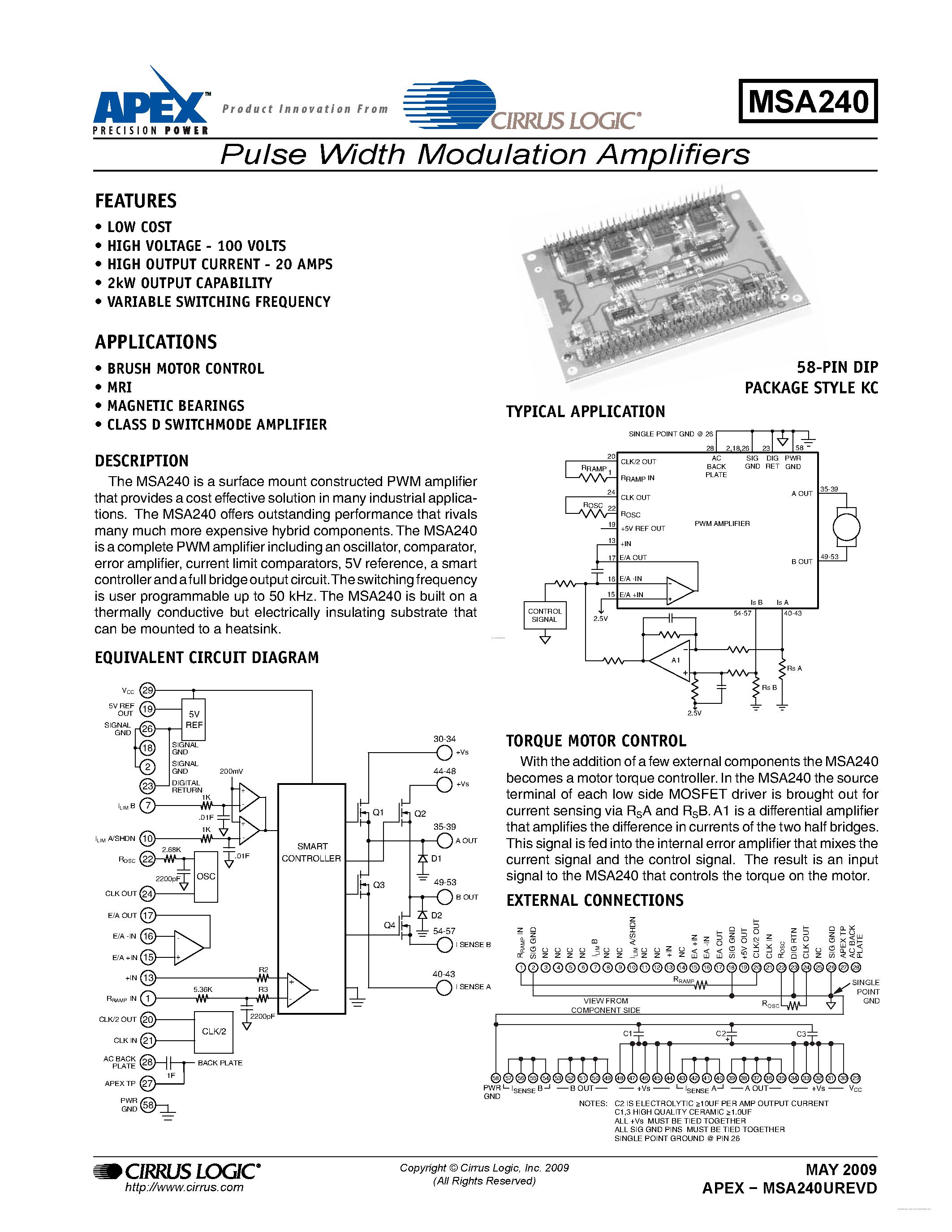 Даташит на микросхему MSA240 страница 1 Даташит MSA240 - страница 1