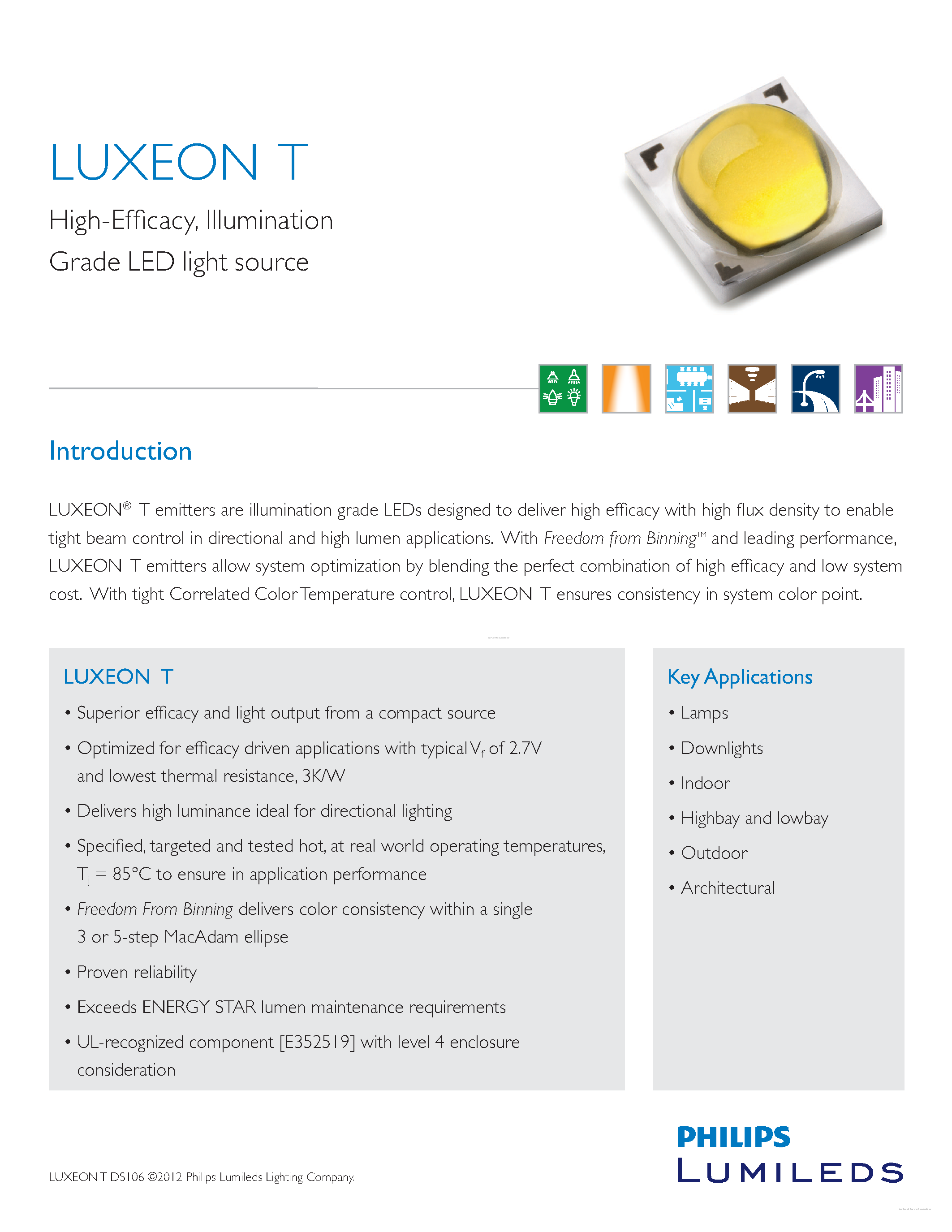 Datasheet LXH8-FW27-Y page 1 Datasheet LXH8-FW27-Y - LED page 1