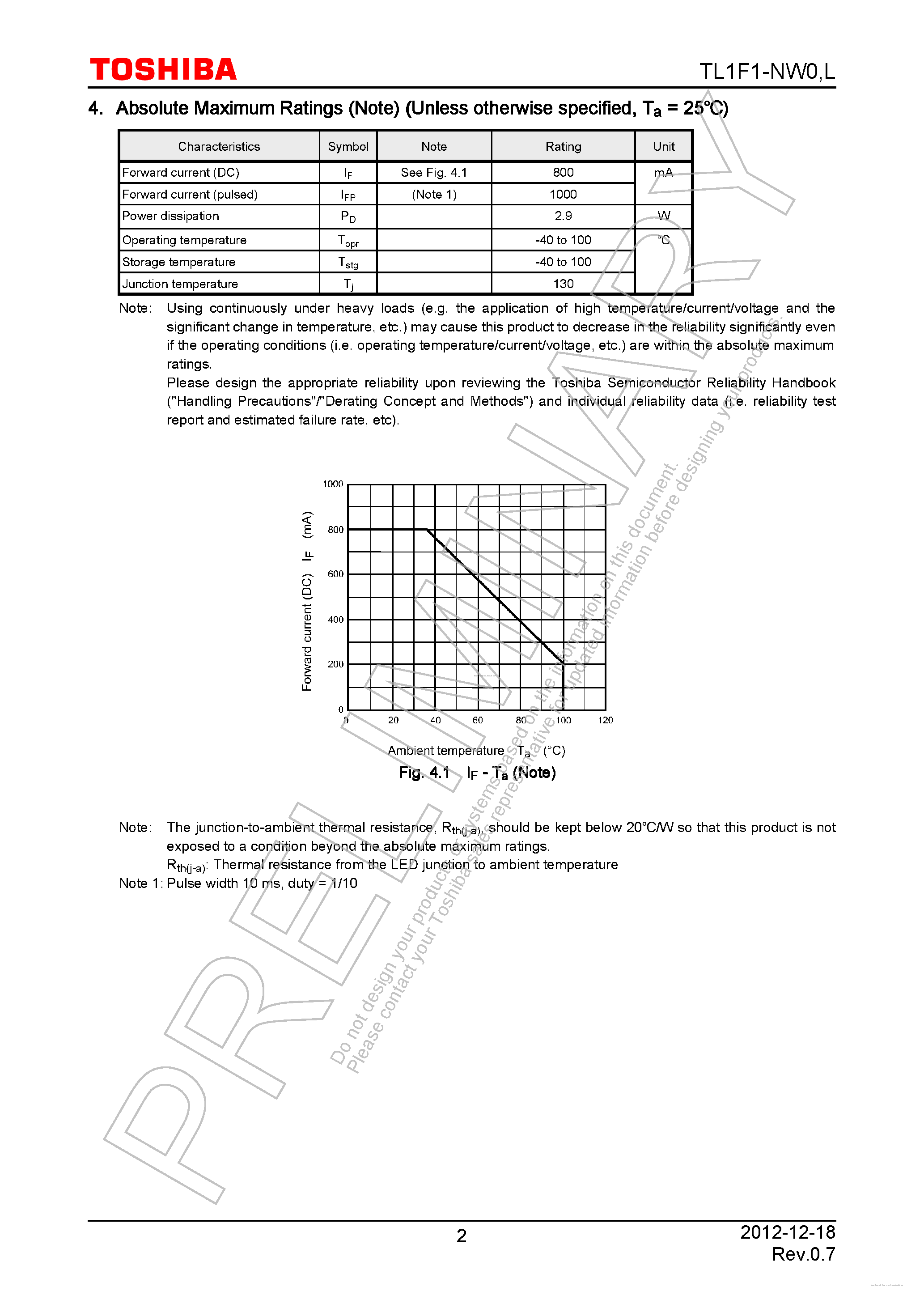 Datasheet TL1F1-NW0 - page 2