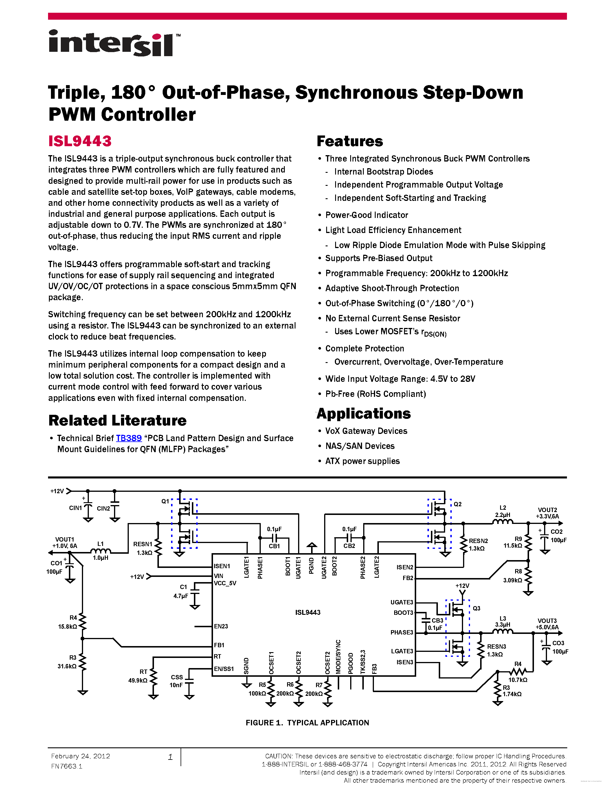 Datasheet ISL9443 - page 1